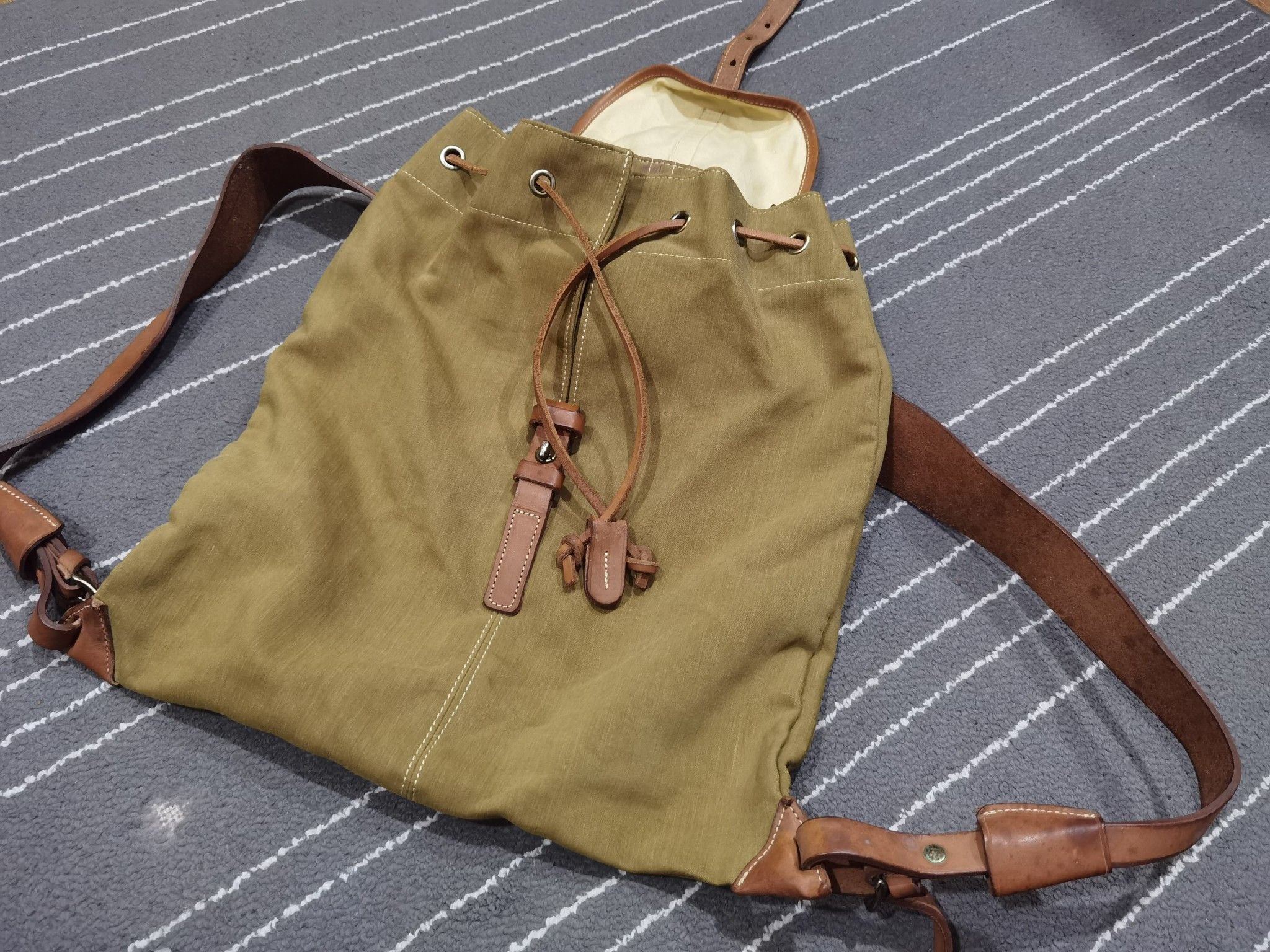 Japanese Brand Sazaby japan cotton + leather bag handmade Size ONE SIZE - 10 Thumbnail