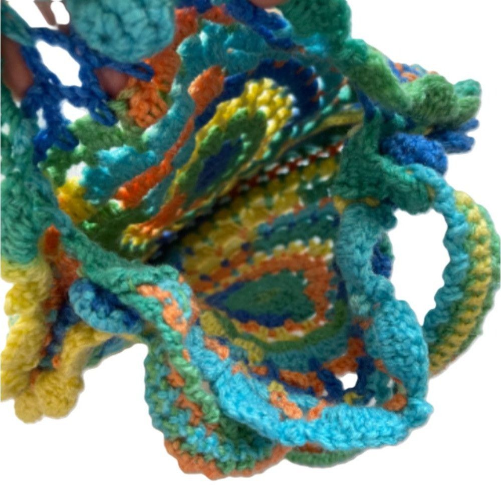Handmade Crochet Purse Retro Shoulder Bag Granny Stitch Pattern Multi Size ONE SIZE - 8 Thumbnail