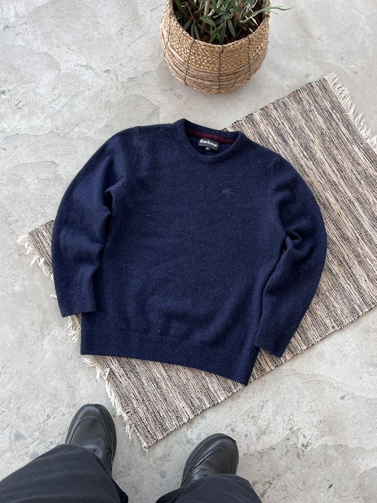 Barbour Vintage Barbour Navy Luxury Avantgarde Knit Wool Sweater Y2K Size US M / EU 48-50 / 2 - 1 Thumbnail