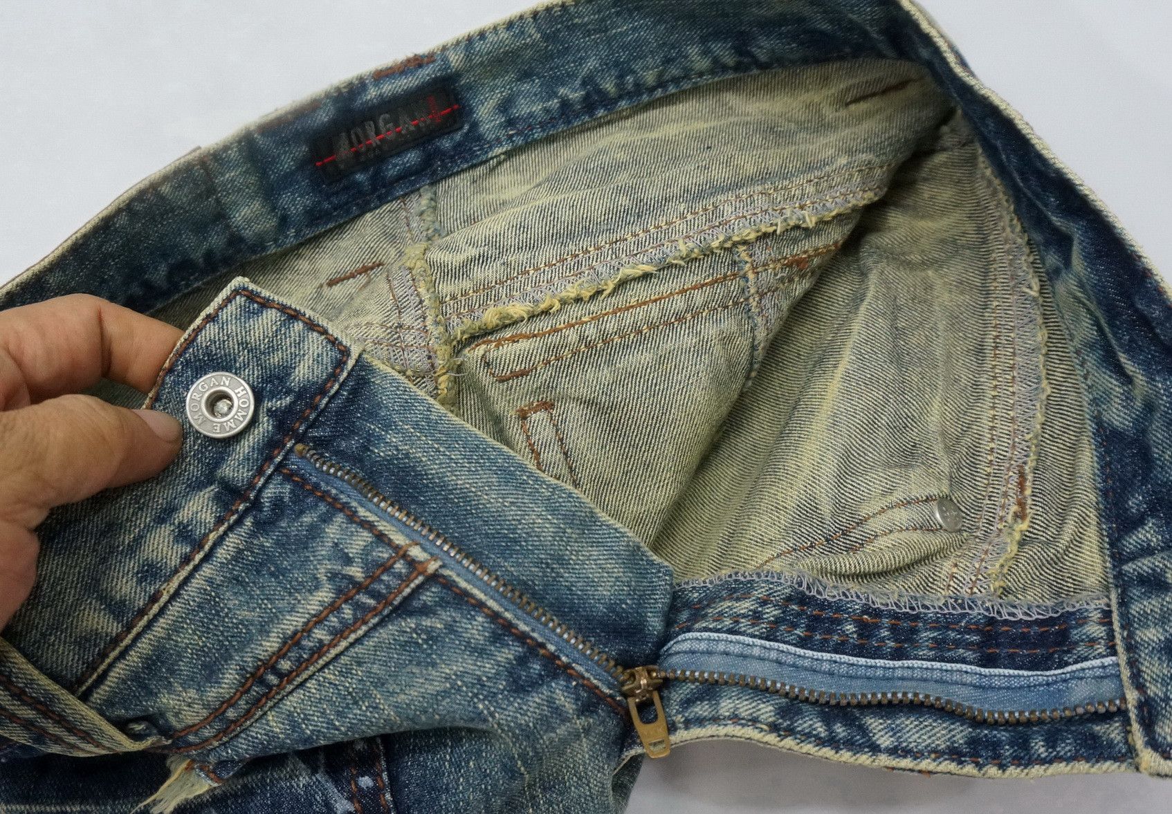 Morgan Homme Dope 🔥 MORGAN HOMME Distressed Flared Vintage Jeans Size US 28 / EU 44 - 13 Thumbnail
