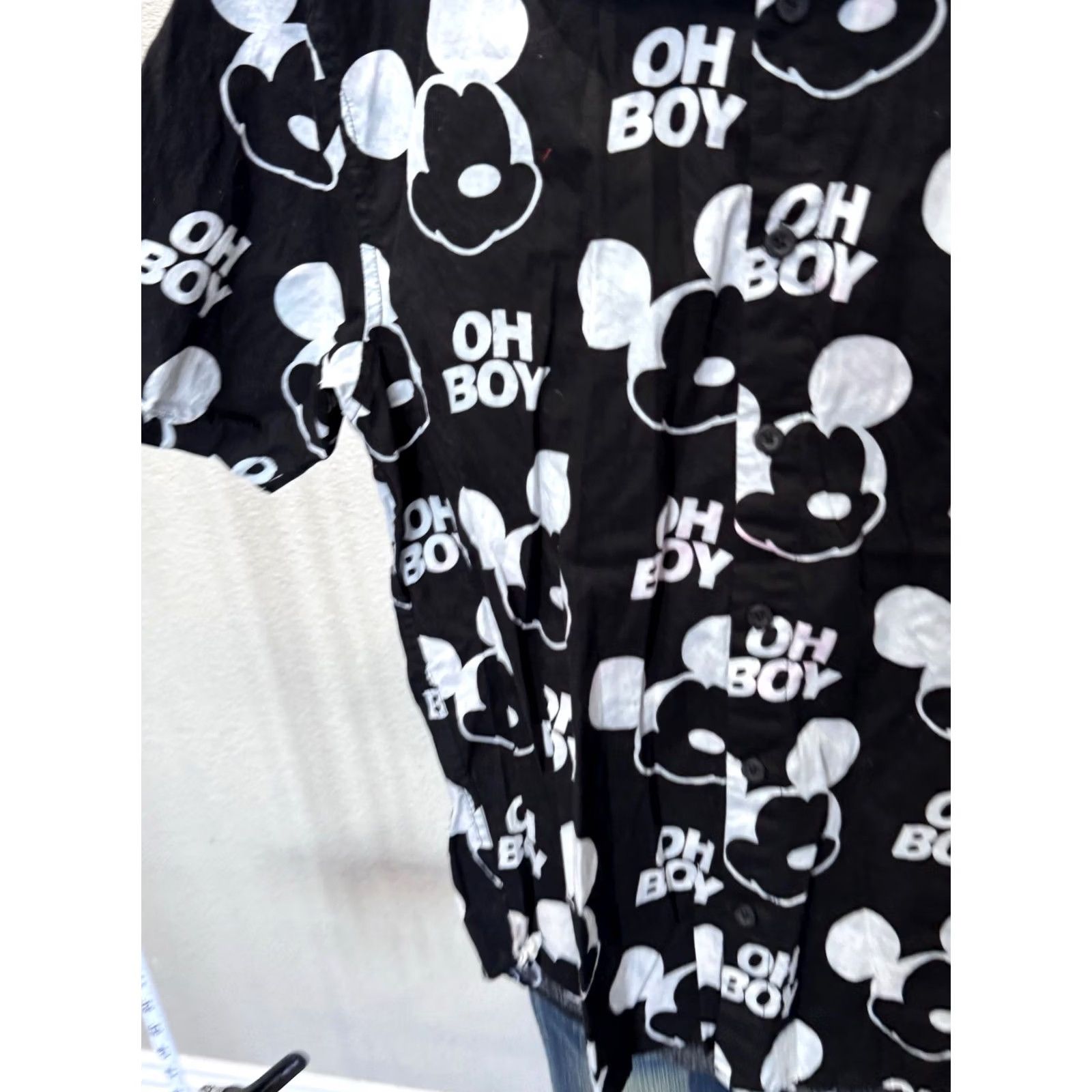 Disney Disney Neff Mickey Mouse Oh Boy BUTTON UP SHIRT Medium M Slim Mens Multicolor Size US M / EU 48-50 / 2 - 5 Thumbnail