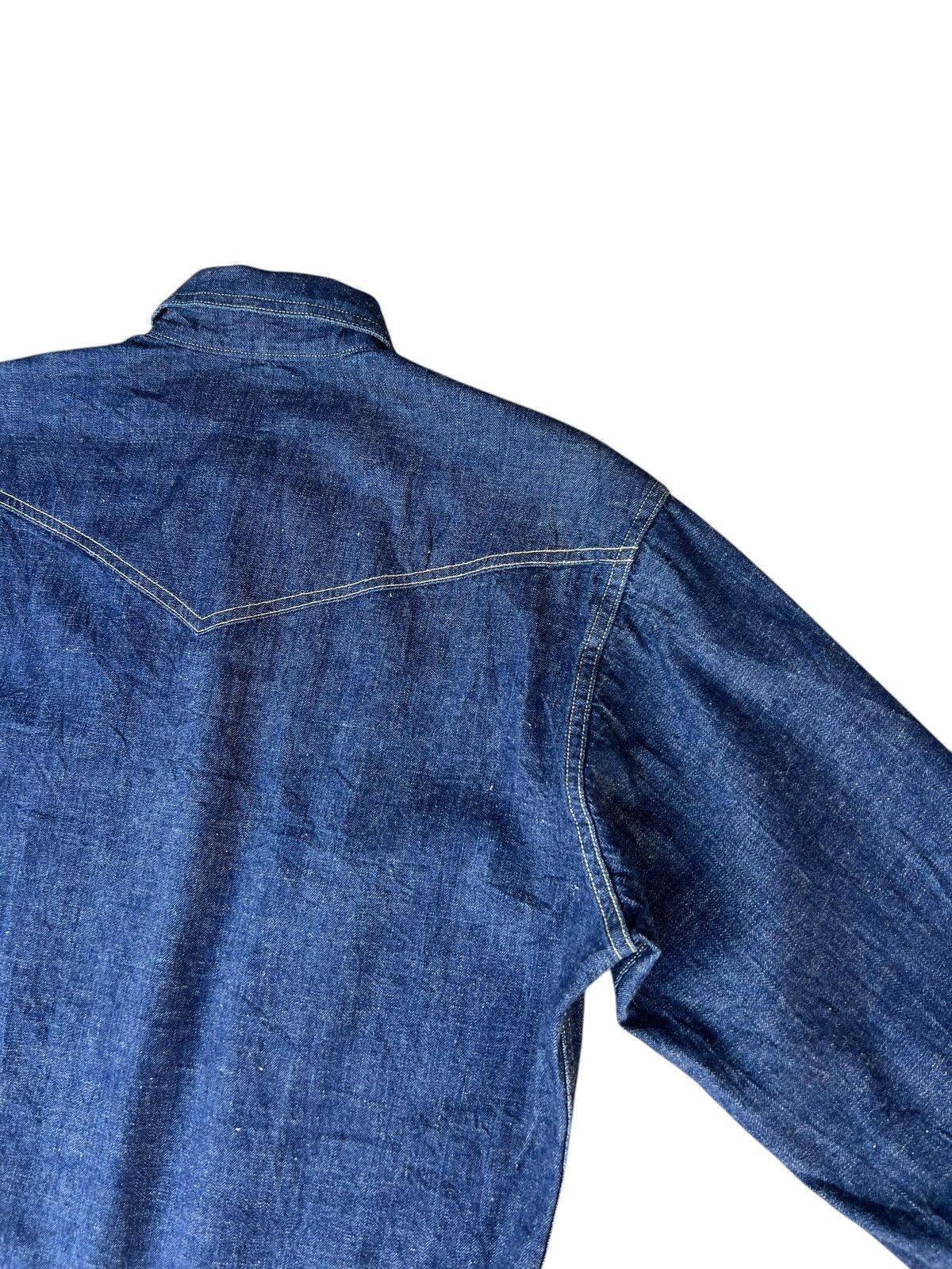 Levi's Vintage Clothing Vintage 2000 Levi’s Long Horn Big E Denim Western Shirt Size US M / EU 48-50 / 2 - 18 Thumbnail