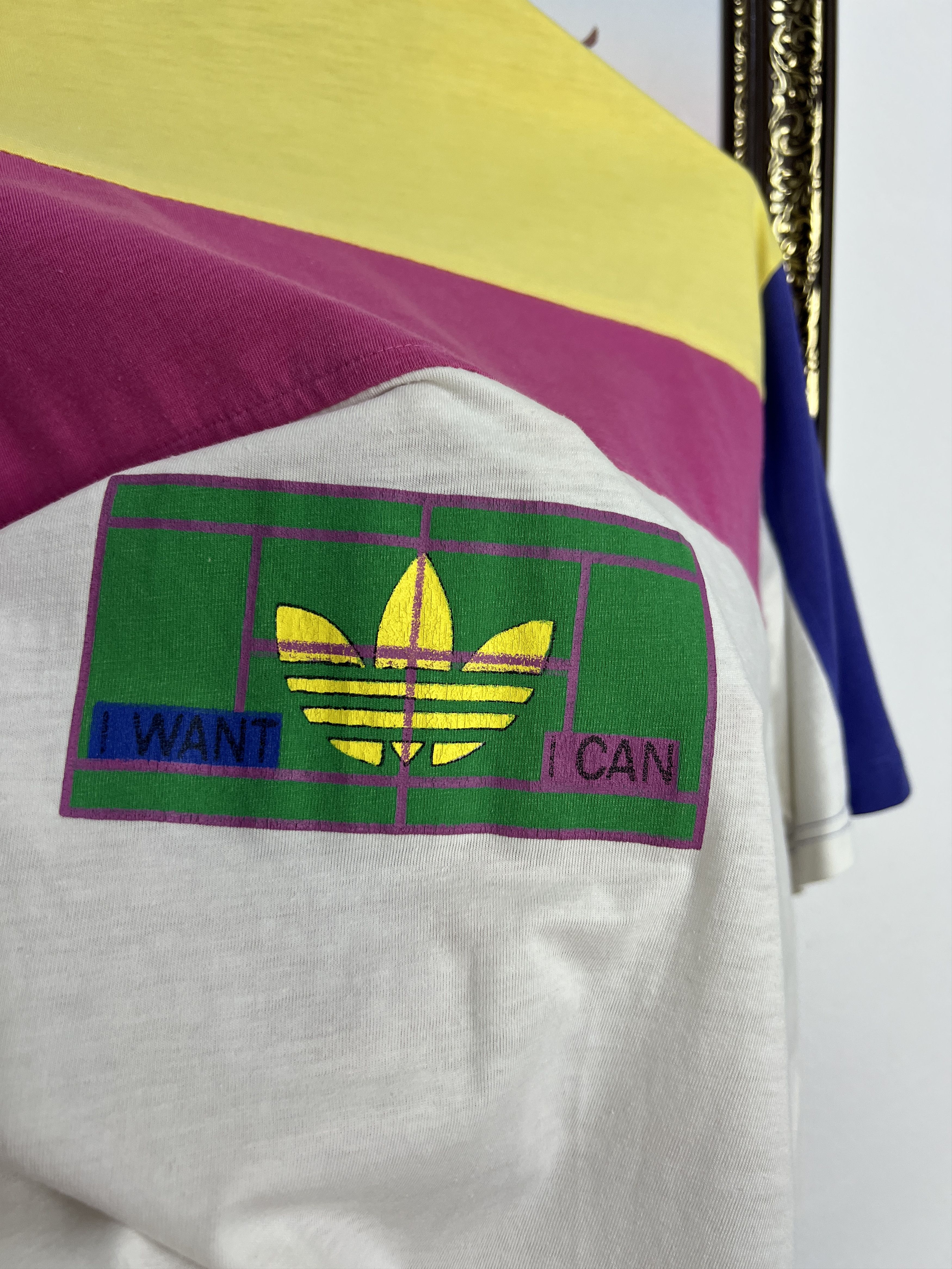 Adidas Vintage Edberg Lendl Agassi I want I Can Tennis Shirt Trikot Size US M / EU 48-50 / 2 - 11 Thumbnail