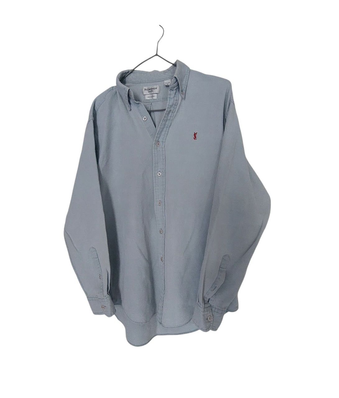 Yves Saint Laurent Yves Saint Laurent Men's Blue Shirt Good codition Size US M / EU 48-50 / 2 - 2 Thumbnail