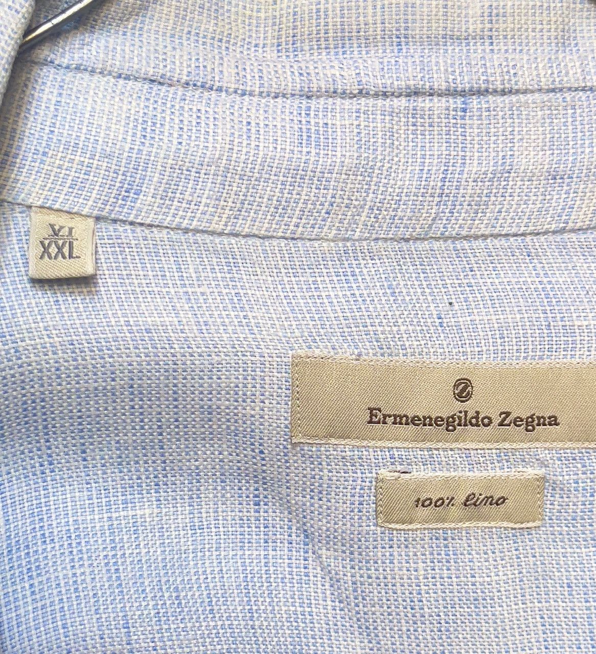 Ermenegildo Zegna 🔥 ermenegildo Zegna linen lino light blue shirt size xxl Size US XXL / EU 58 / 5 - 9 Thumbnail