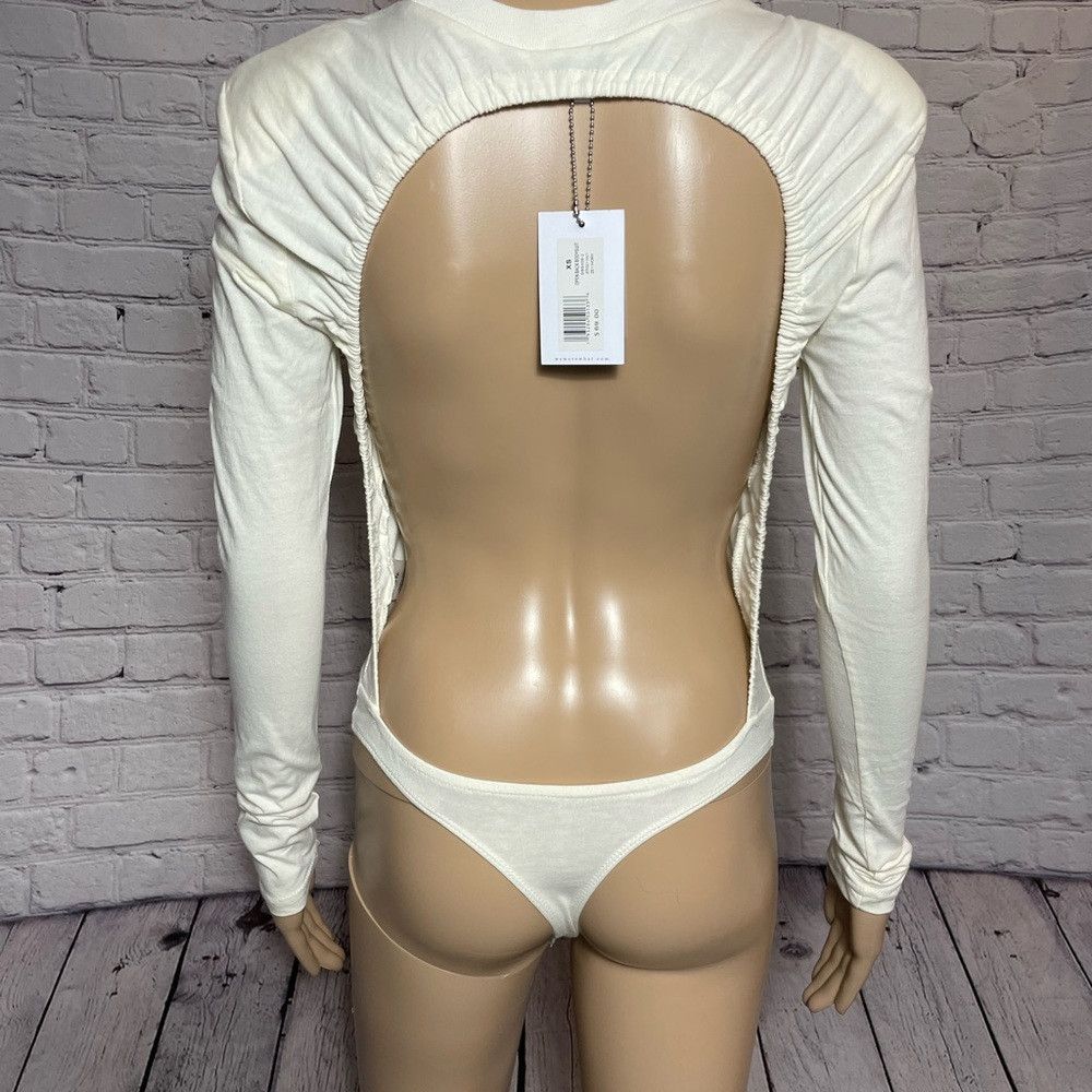 Other NWT New Danielle Bernstein Open Back Cotton Ivory Bodysuit Size XS / US 0-2 / IT 36-38 - 5 Thumbnail
