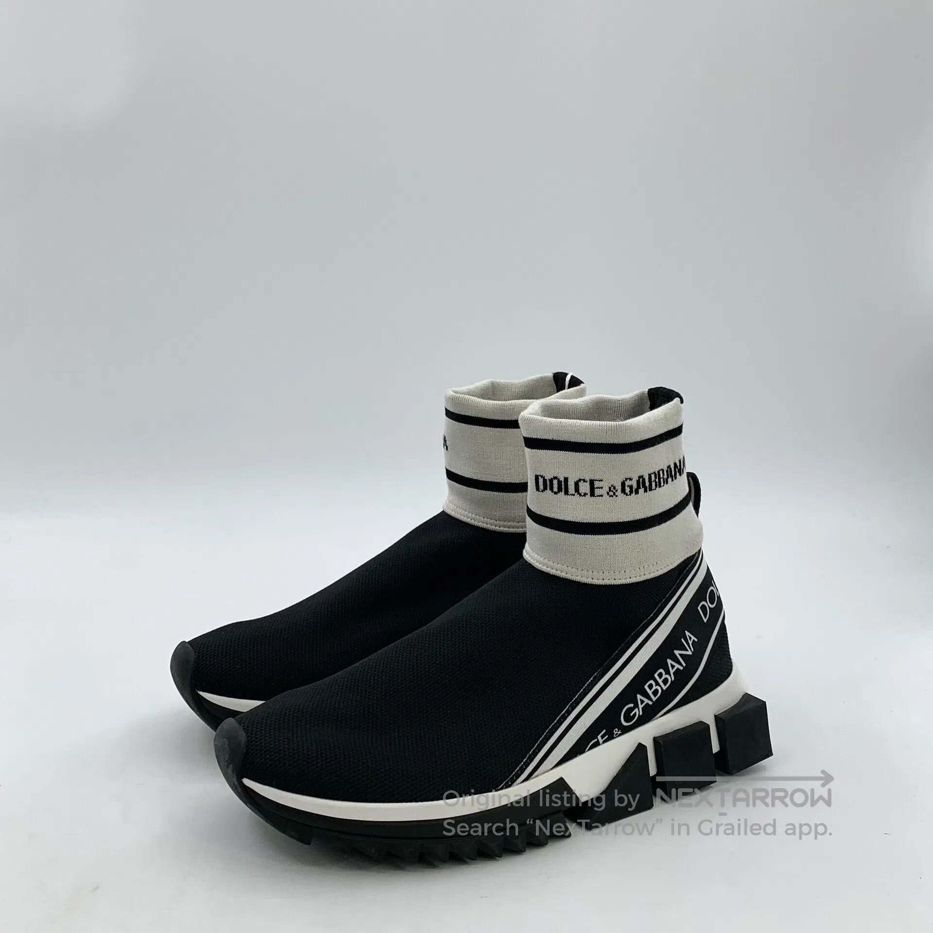 Dolce & Gabbana Dolce Gabbana Black Logo Letter Casual Laced Sock Shoes Sn Size US 4.5 / IT 34.5 - 1 Thumbnail