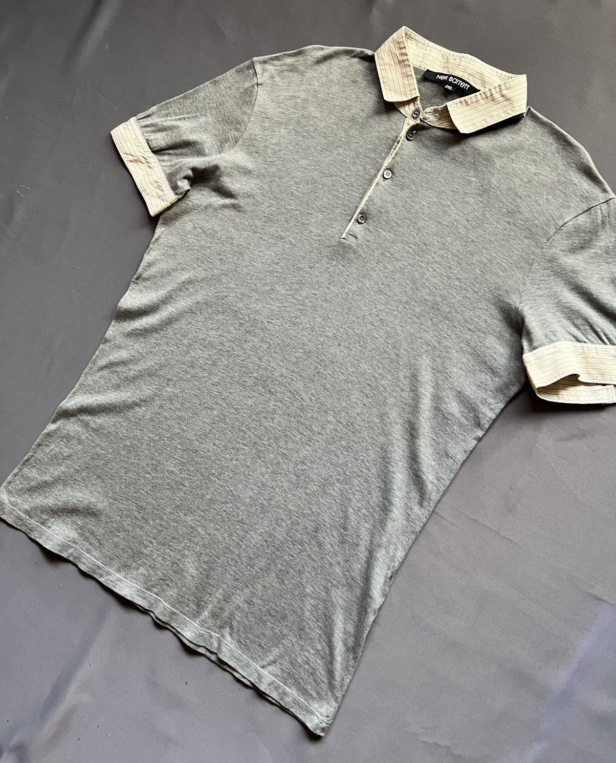 Neil Barrett Neil Barrett Gray Classic Polo Luxury Style T-Shirt Size US M / EU 48-50 / 2 - 2 Thumbnail