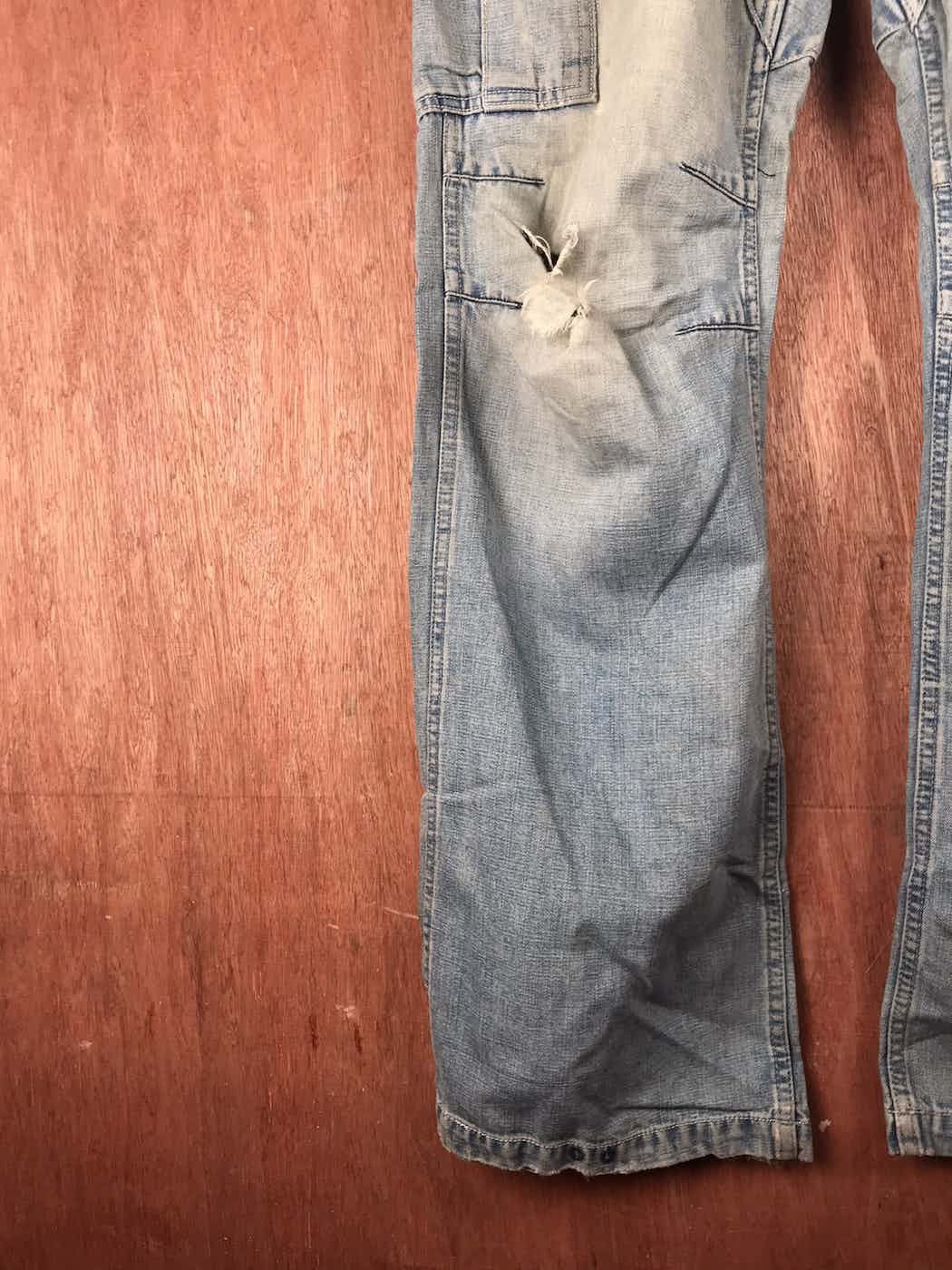 Blue Blue Japan Blue Blue Japan Distress Denim cargo Pants #2285DLAL Size US 32 / EU 48 - 2 Thumbnail