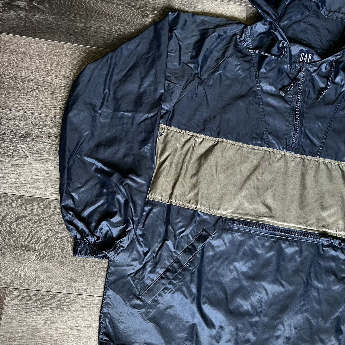 Gap × Vintage Vintage 90s GAP Spellout Arch Logo Anorak Windbreaker Jacket Size US M / EU 48-50 / 2 - 5 Thumbnail