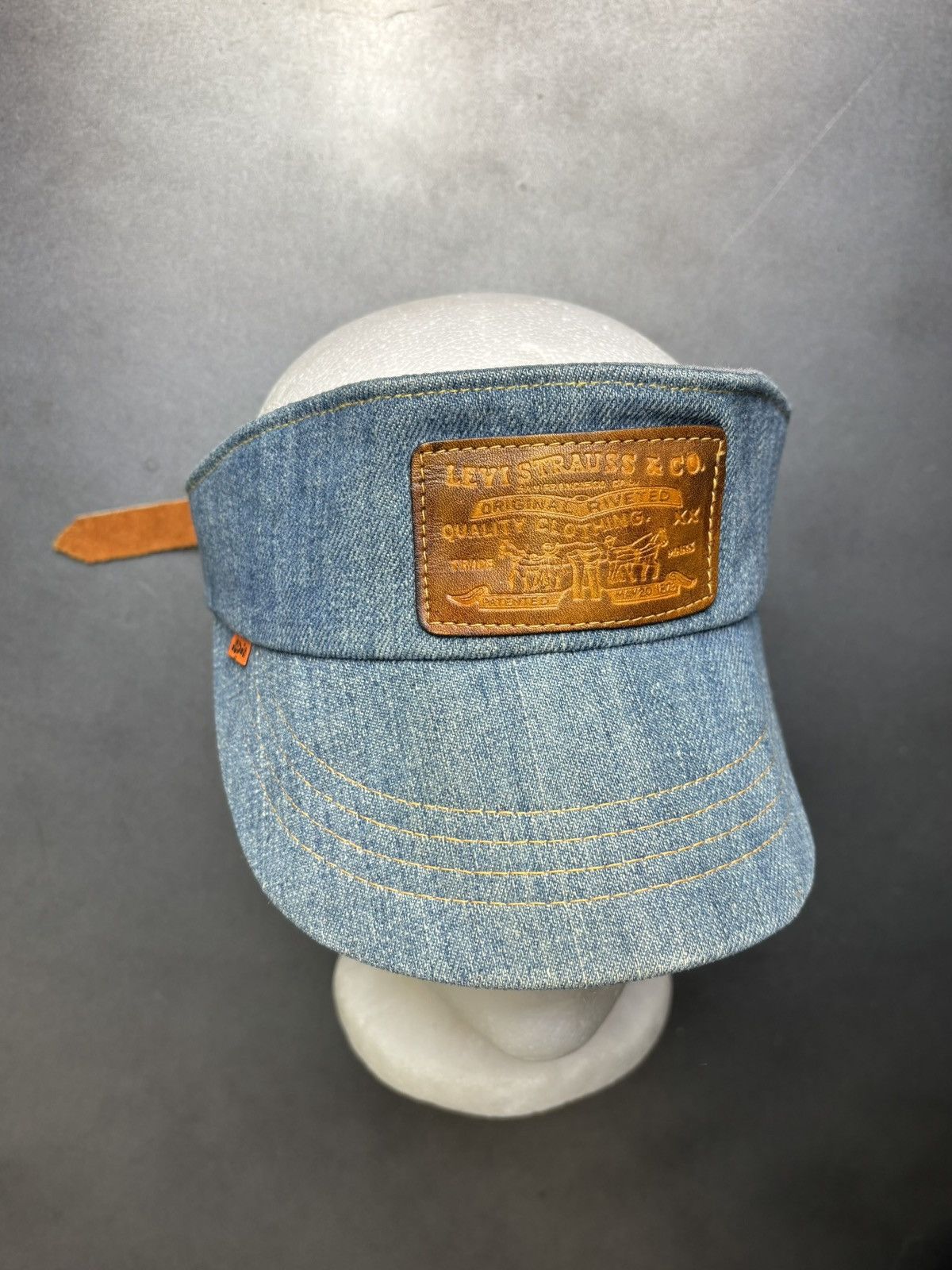 Levi's 1970s Levi's Orange Tab Hat 70s Vintage Levis Denim Visor US Size ONE SIZE - 20 Thumbnail