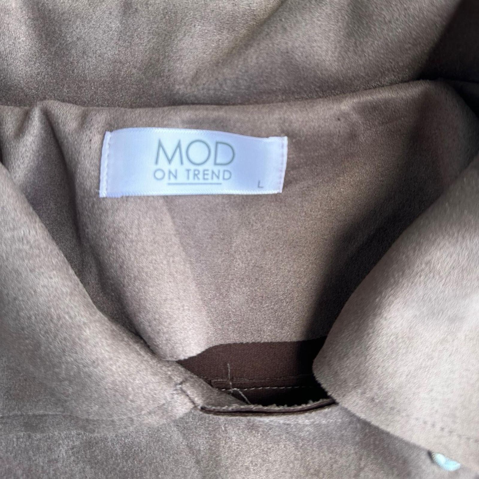 Other Brown faux suede jacket Size L / US 10 / IT 46 - 2 Thumbnail