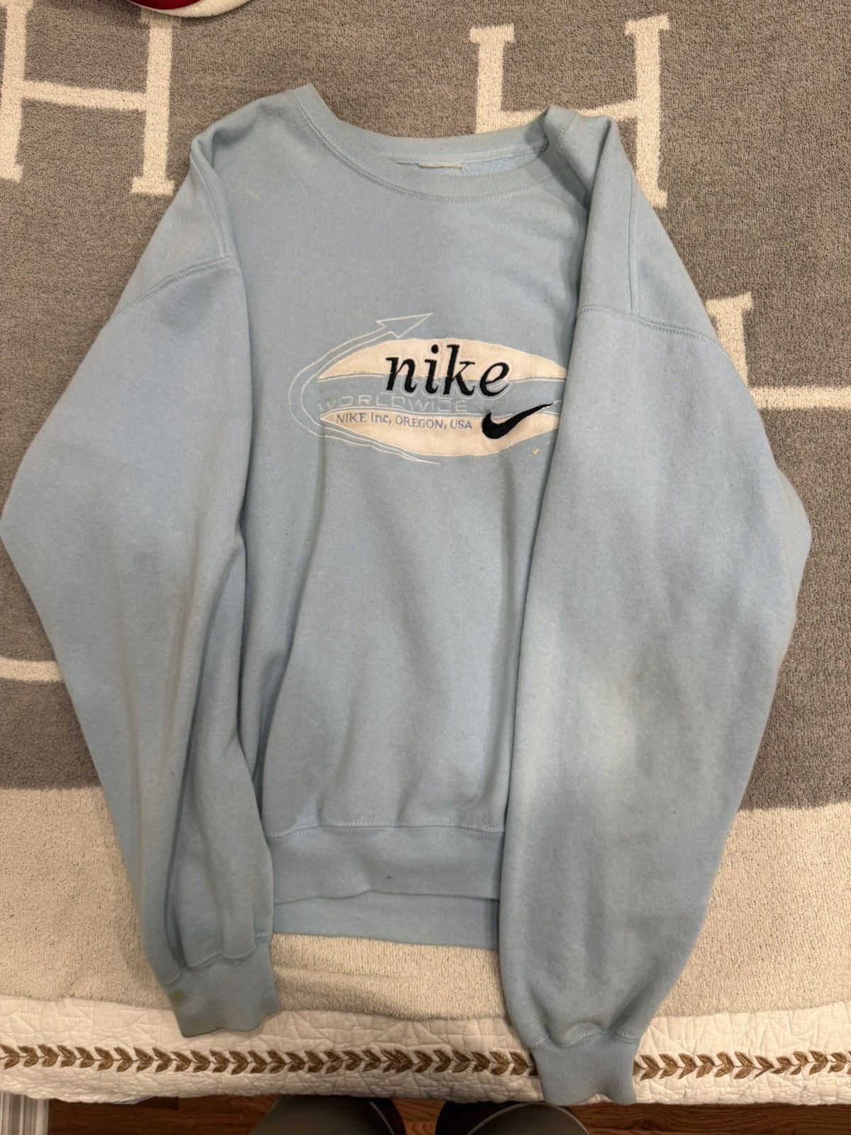 Nike Nike Light Blue Sweatshirt Size US M / EU 48-50 / 2 - 1 Thumbnail