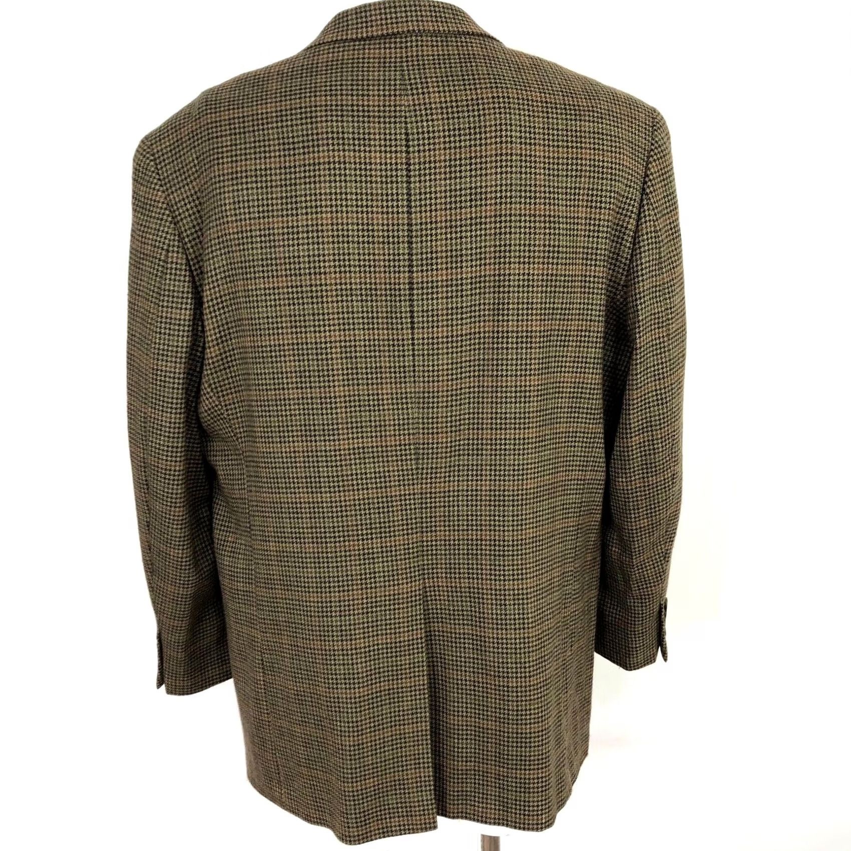 Chaps Chaps Sport Coat Jacket Mens 44L Houndstooth Brown 100% Lambswool Button Single-Breasted Notch Lapel Wool Coat Size US S / EU 44-46 / 1 - 4 Thumbnail