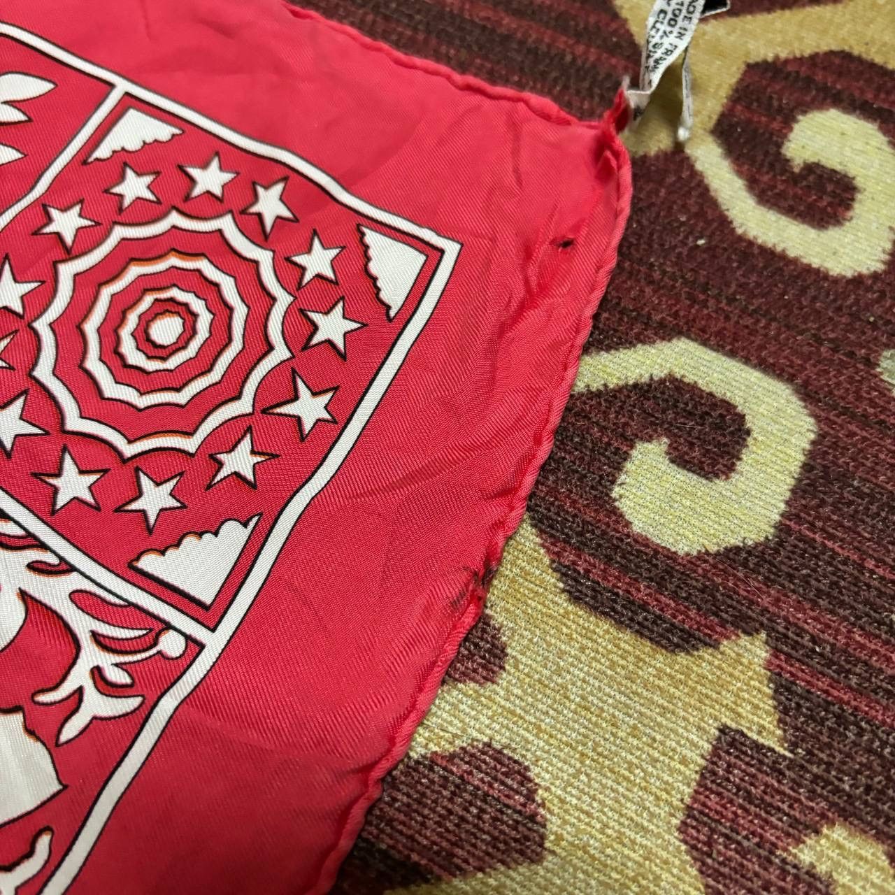 Hermes Hermes ‘Early America’ Silk Scarf Distressed Red Scarves Size ONE SIZE - 11 Thumbnail