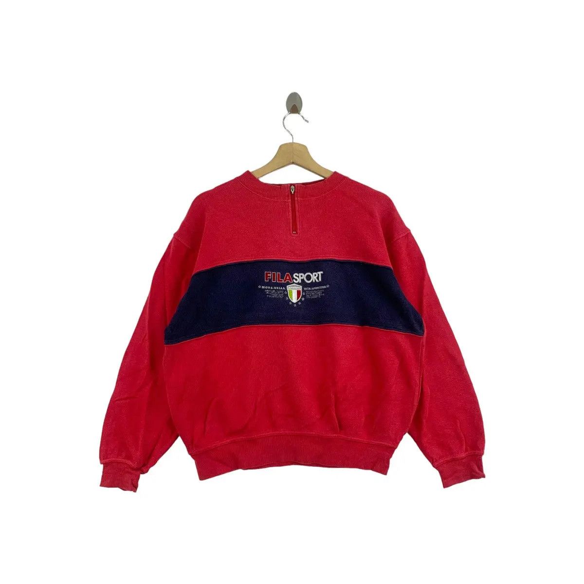 Fila Vtg FILA BIELLA ITALIA Sportiva Center Logo Flag Sweatshirt Size XL / US 12-14 / IT 48-50 - 1 Thumbnail