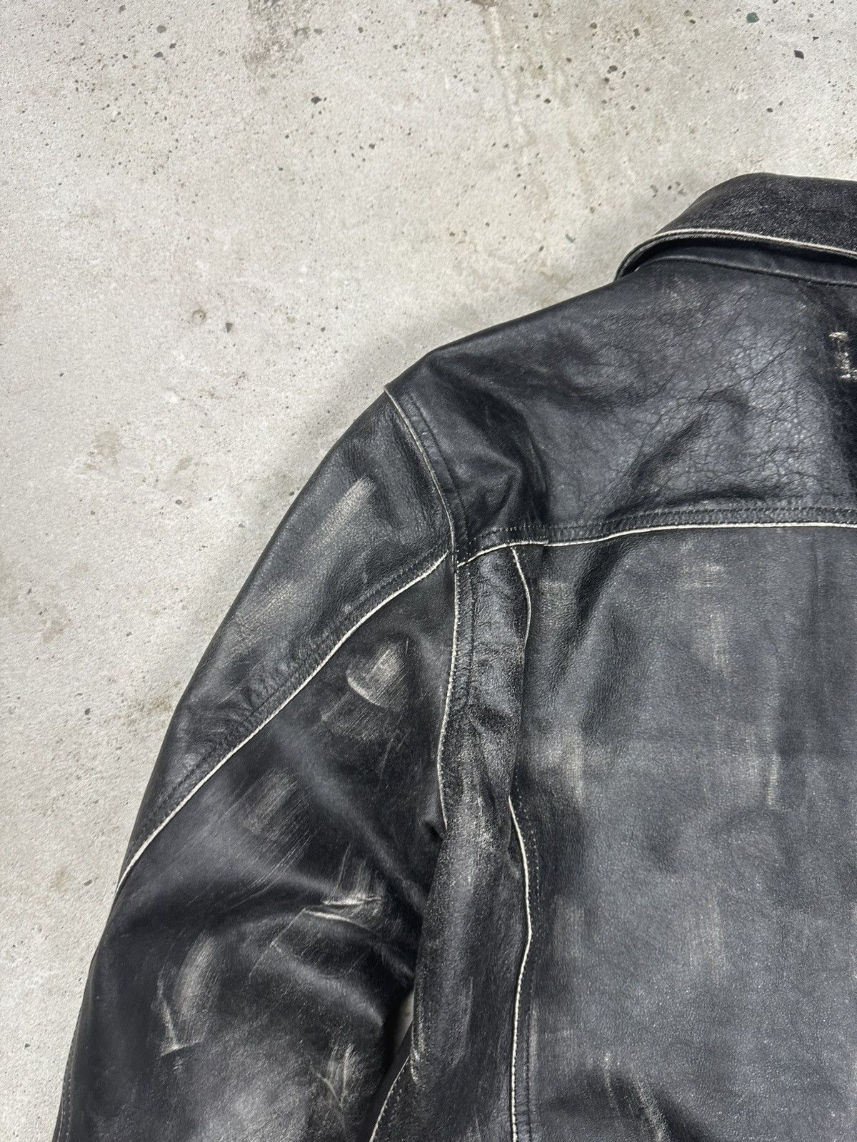Just Cavalli Cavalli 2000s Eroded Brut Archive Leather Trucker Jacket Size M / US 6-8 / IT 42-44 - 15 Thumbnail