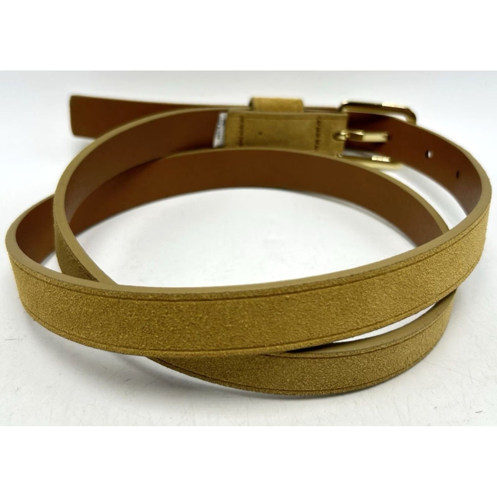 Banana Republic Banana Republic Belt Women M Beige Skinny Suede Leather Cow Buckle Regular 3/4" Width Size ONE SIZE - 2 Thumbnail