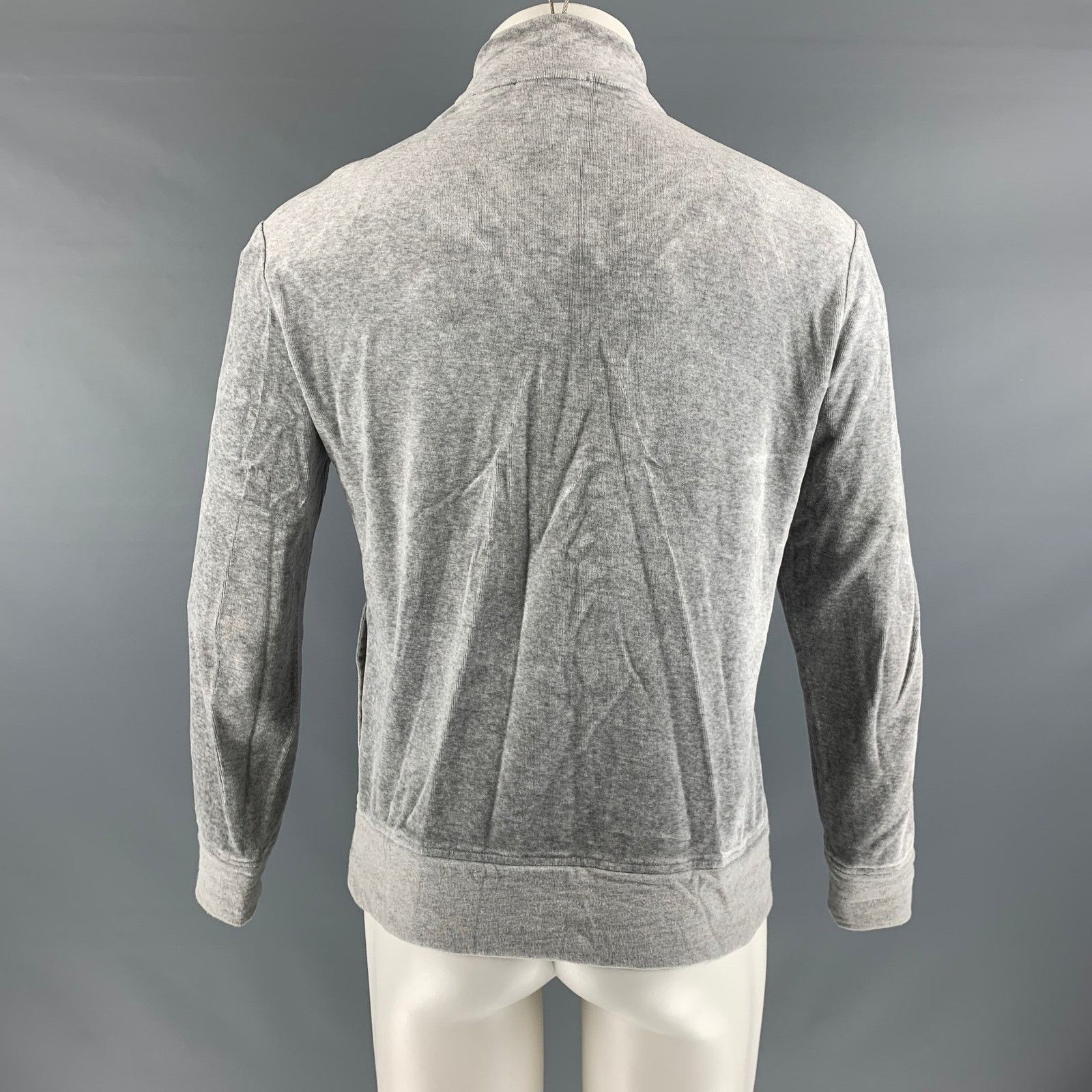 Barneys New York BARNEY'S NEW YORK S Grey Cotton / Modal 1/4 Zip Pullover Size US S / EU 44-46 / 1 - 3 Thumbnail