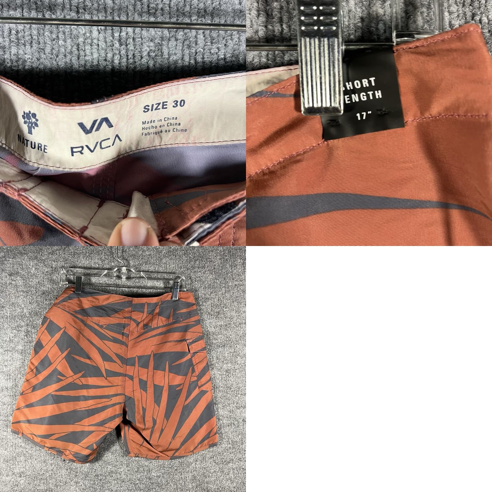RVCA RVCA Men's 17" Sz 30 Trunk Swim Shorts Patch Logo Floral 2 Way Stretch Surf NEW Size US 30 / EU 46 - 8 Thumbnail