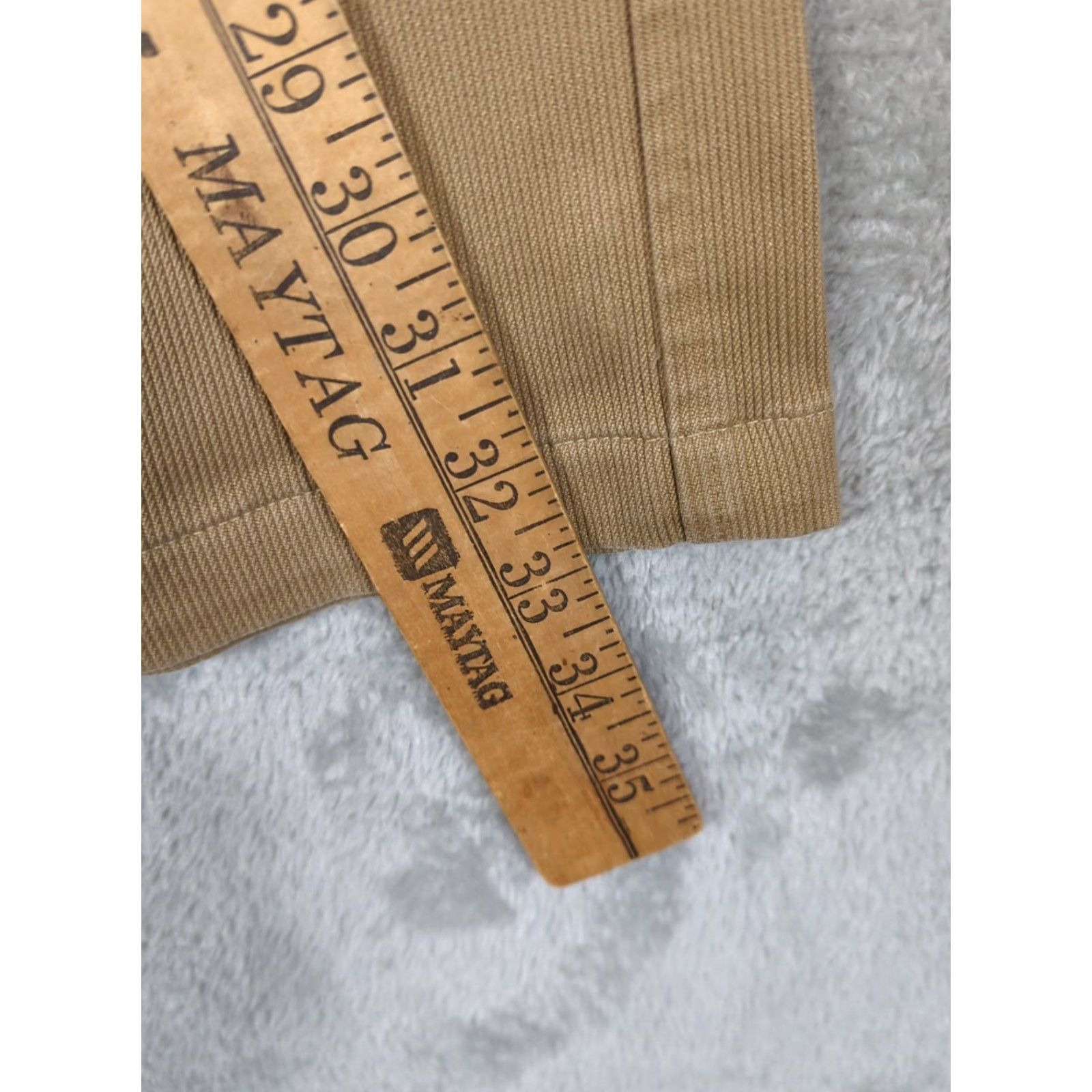 Corridor Corridor NYC Pants 34 Regular Khaki Sturdy Corded Cotton Twill Trousers Flat Front 5-Pocket Mens Regular Straight 34x33 Tan Size US 34 / EU 50 - 7 Thumbnail