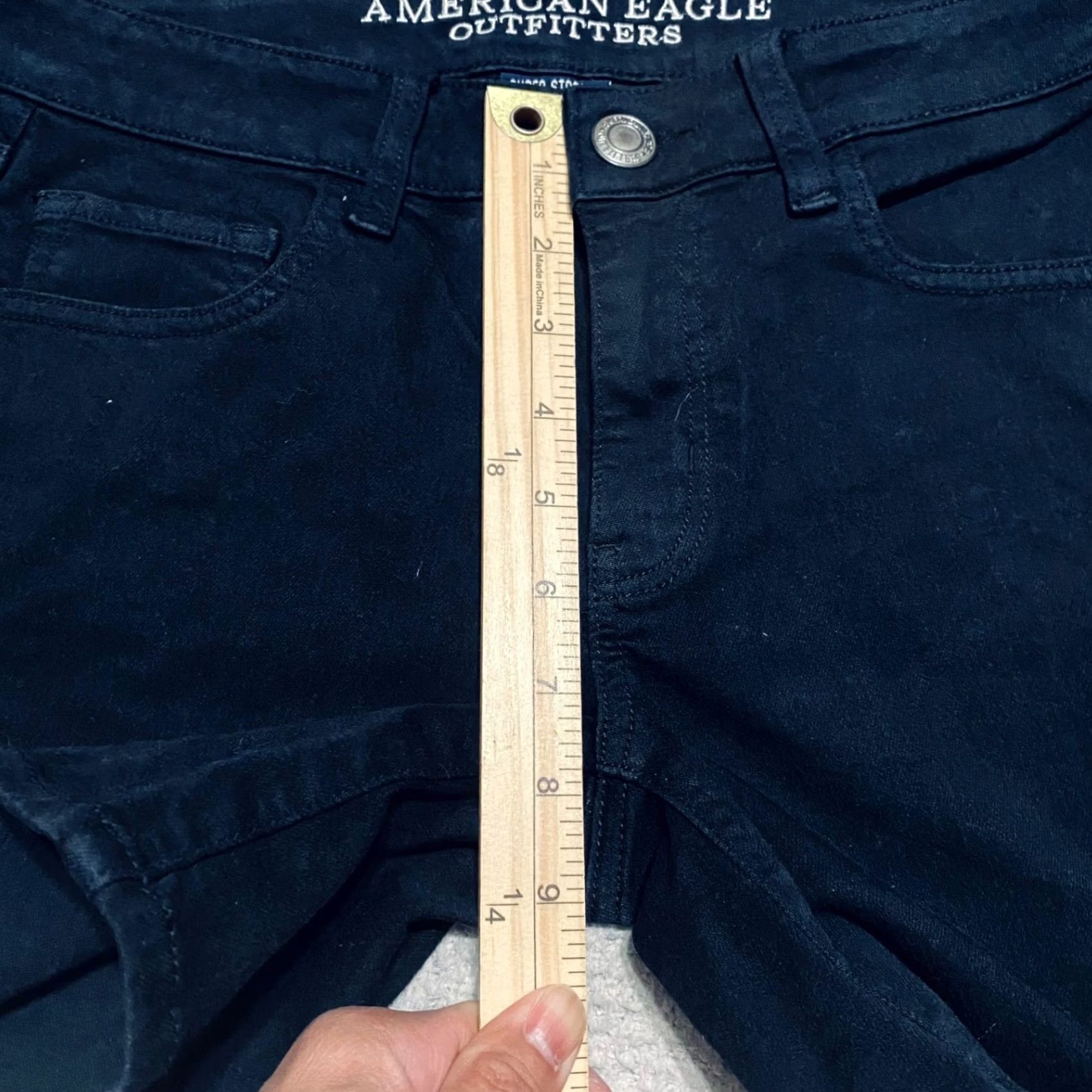 American Eagle Outfitters American Eagle Outfitters Shorts Bermuda Womens 6 Black Denim 5 in Inseam Stretch 5-Pocket Logo Cqb Regular Summer Size 28" / US 6 / IT 42 - 6 Thumbnail