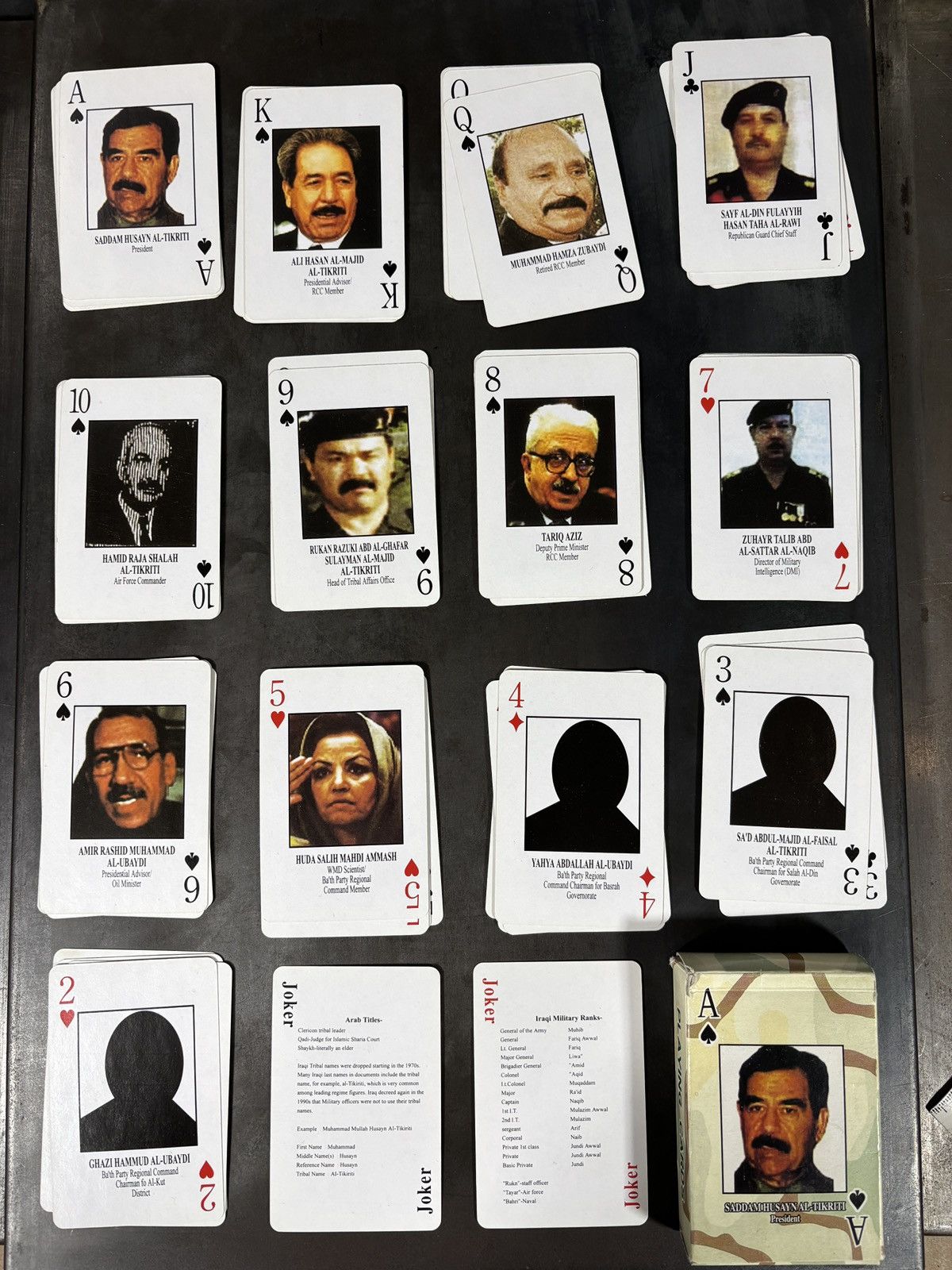 Vintage Desert Storm Most Wanted Playing Cards Vintage Iraq Saddam Size ONE SIZE - 3 Thumbnail