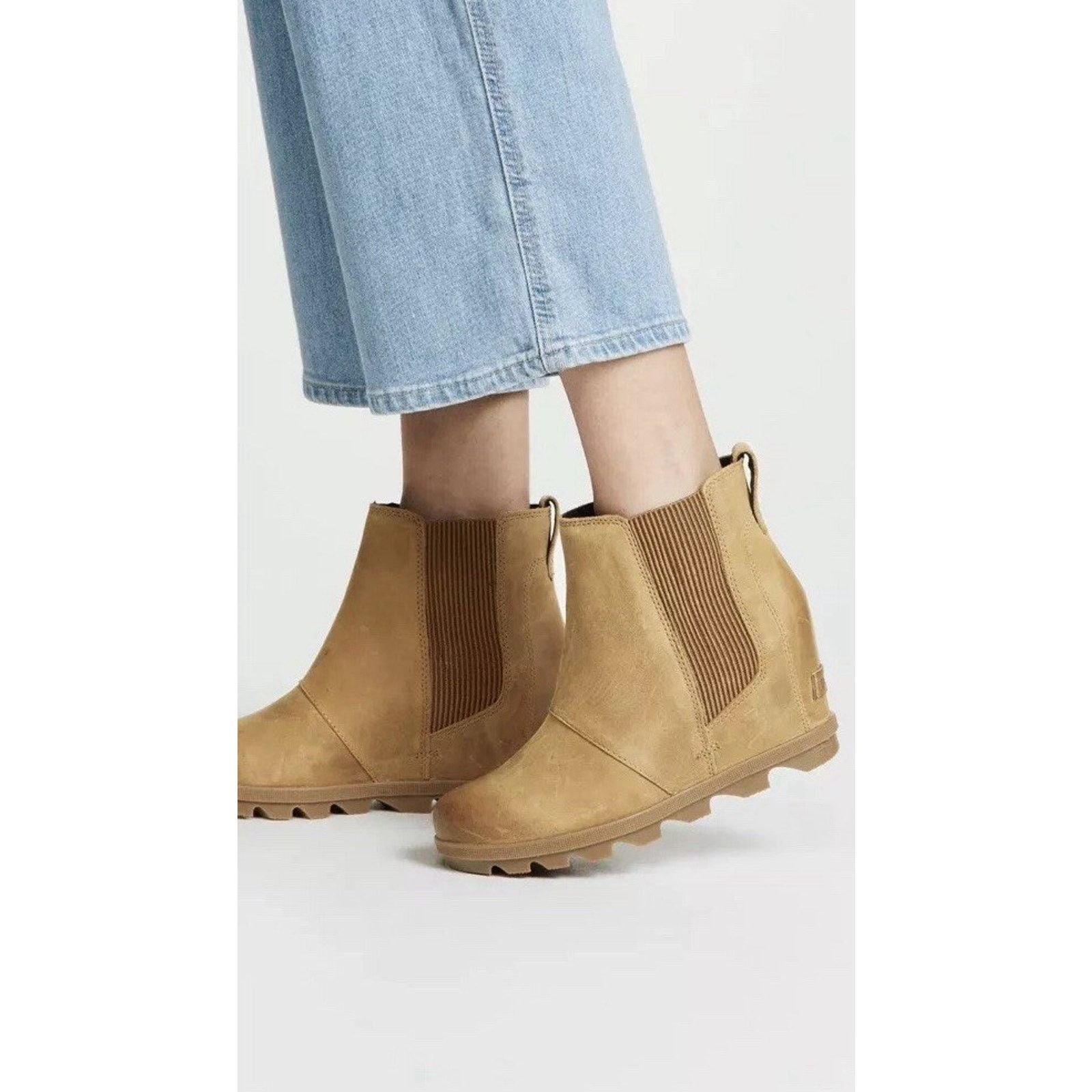 Sorel Joan Of Arctic Wedge Chelsea Boot Tan Cognac Wedge