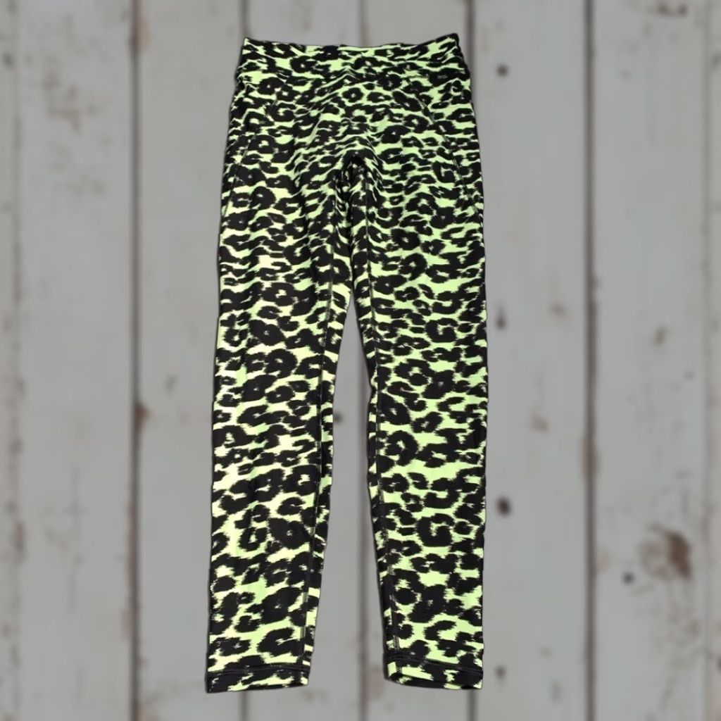 Vintage Savage x fenty sport Leopard Print Leggings in Neon Green and Black Size 34" / US 12 / IT 48 - 1 Thumbnail