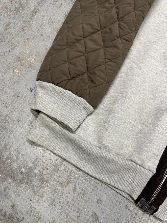 Dries Van Noten × Vintage Dries Van Noten Grey Hybrid Puffer Sleeves Zip-up Sweater Jacket Size US L / EU 52-54 / 3 - 5 Thumbnail