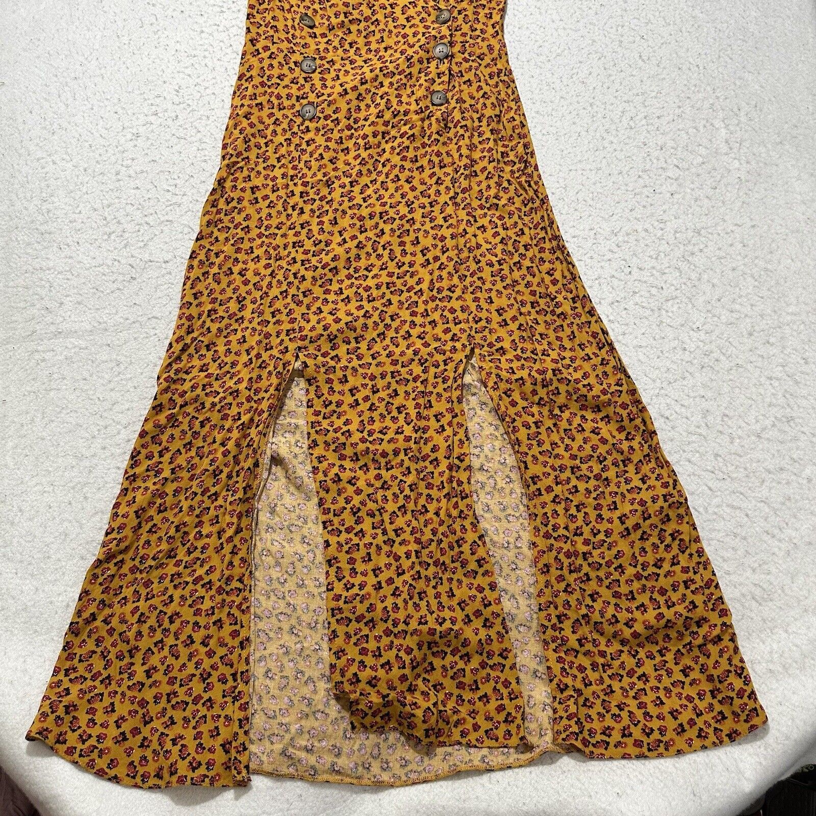 Urban Outfitters Urban Outfitters Small Front-Slit Midi Dress Floral Orange Size S / US 4 / IT 40 - 7 Thumbnail