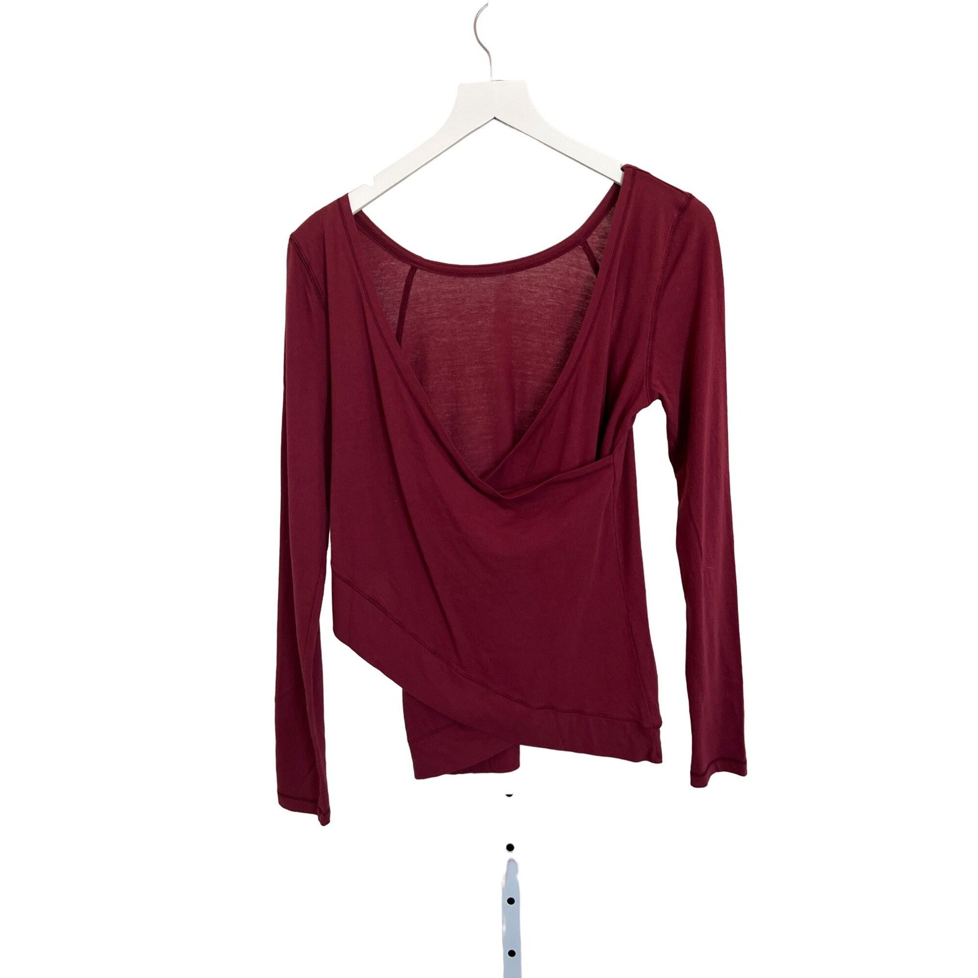 REVOLVE Bobi Bordeaux Reversible Criss-Cross Long Sleeve Top Size XS / US 0-2 / IT 36-38 - 7 Thumbnail