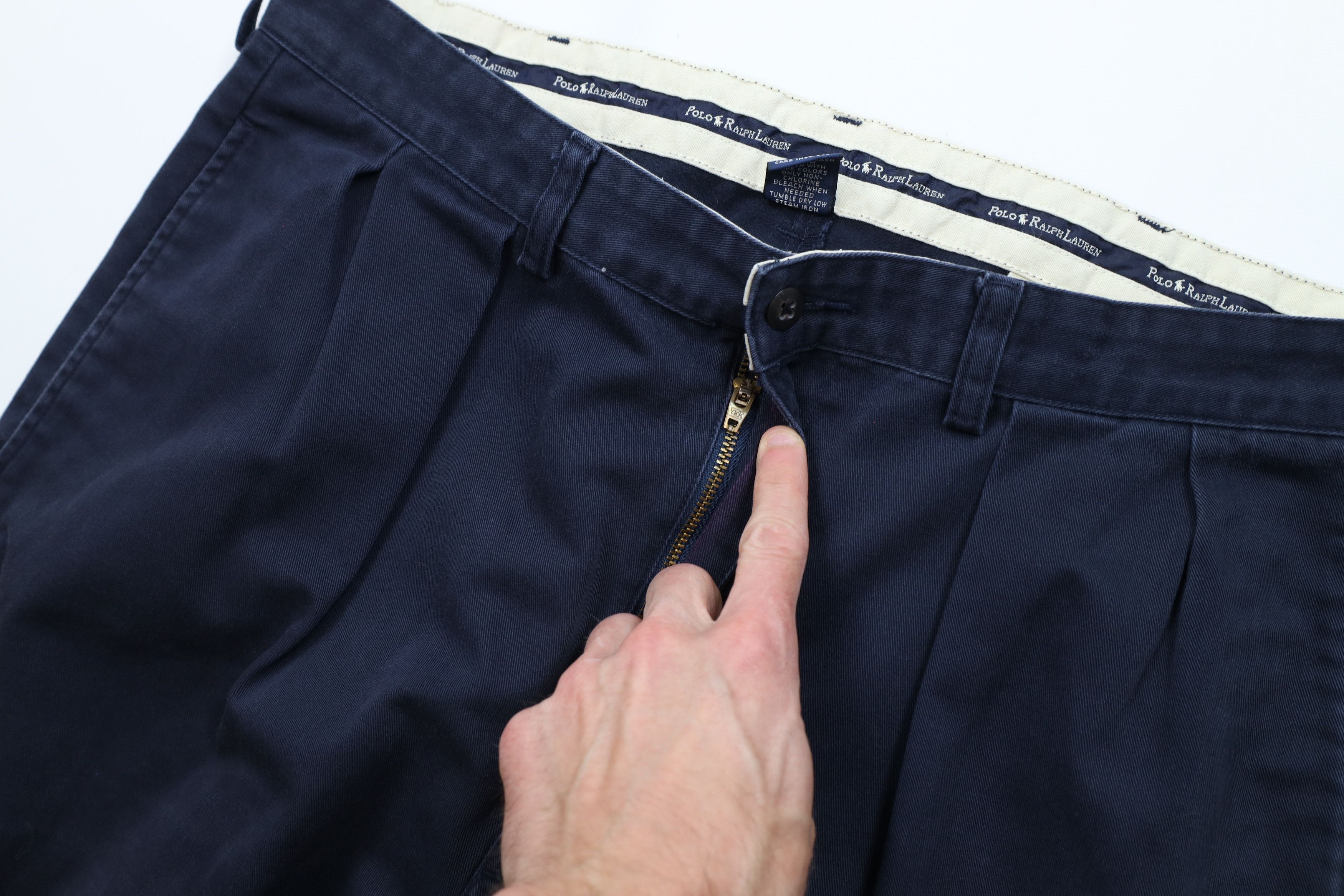 Ralph Lauren Vintage 90s Ralph Lauren Wide Leg Chino Pants Cotton Blue Size US 34 / EU 50 - 7 Thumbnail
