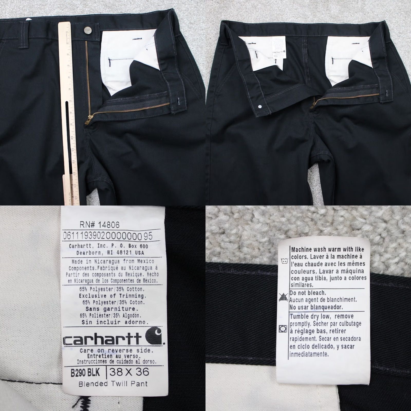Carhartt Carhartt Pants Mens 38x36 Black Twill Polyester/Cotton Work B290 Size US 38 / EU 54 - 8 Thumbnail