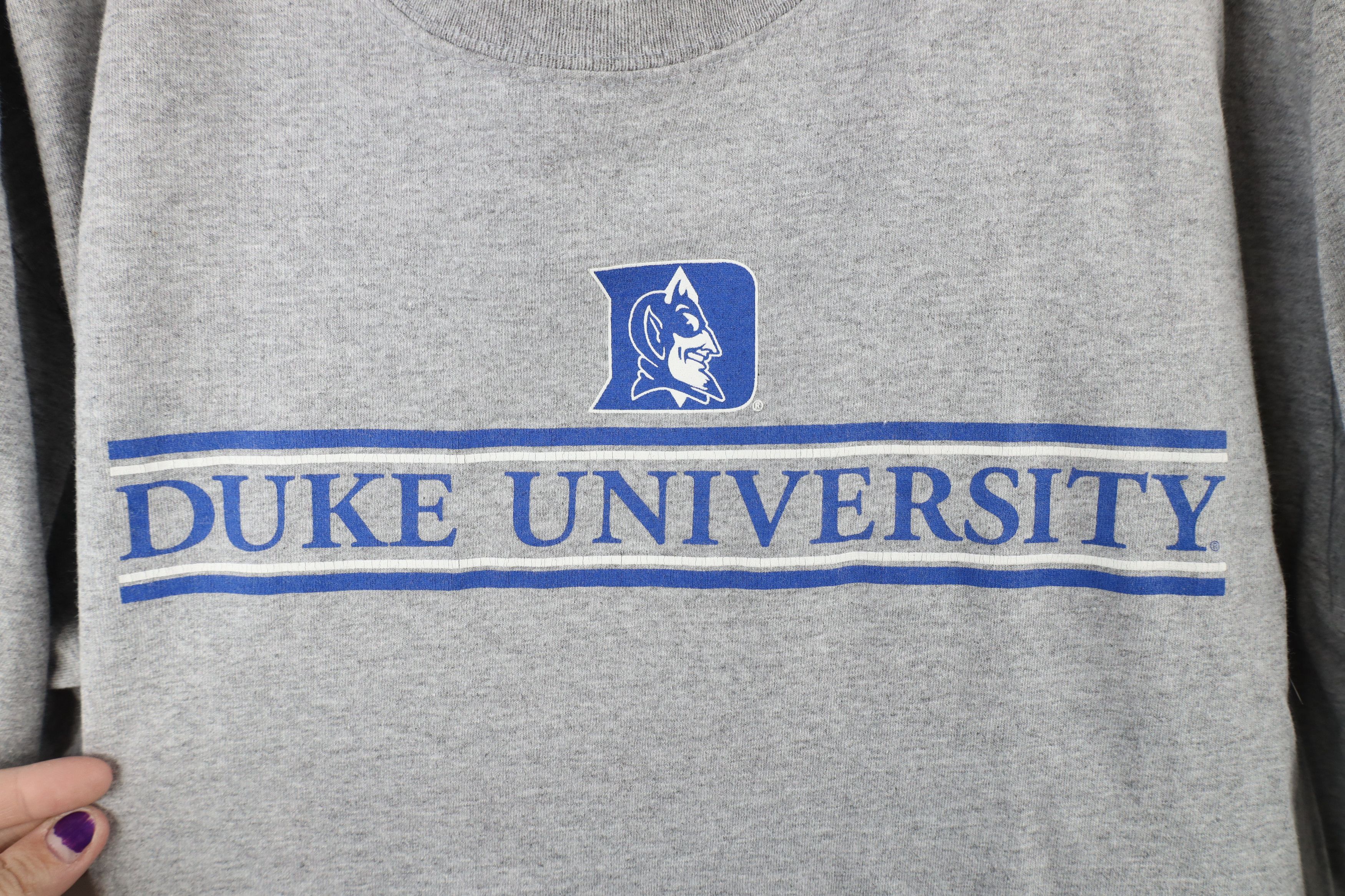 Vintage Vintage 90s Duke University Long Sleeve T-Shirt Gray USA Size US XL / EU 56 / 4 - 5 Thumbnail