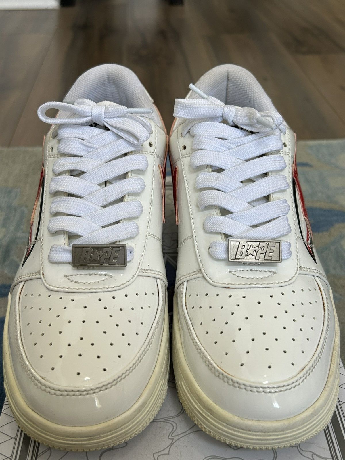 Bape A bathing ape bape sta low shark white Size US 8 / EU 41 - 8 Thumbnail