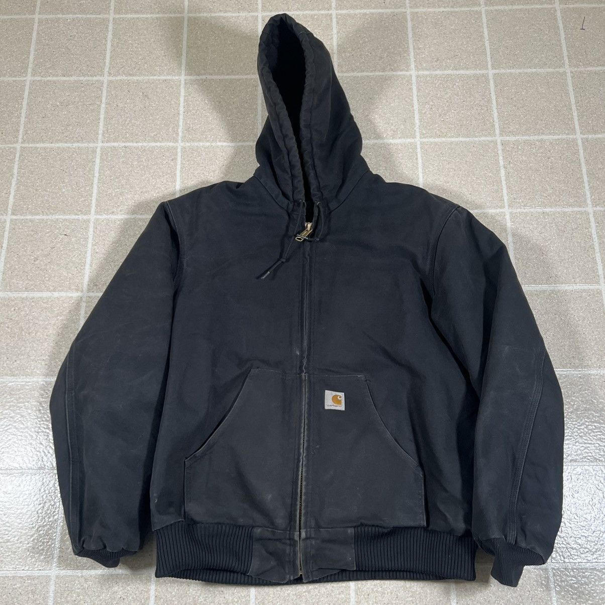 Carhartt Carhartt Black Quilt Lined Active Hooded Zip Jacket Canvas M Size US M / EU 48-50 / 2 - 1 Thumbnail