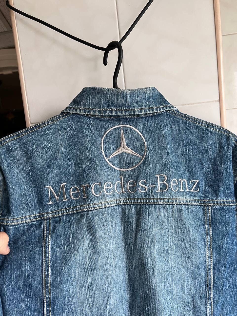 Mercedes-Benz × Vintage Vintage 90s Mercedes Benz Blue Denim Jacket Logo Y2K Racing Size US M / EU 48-50 / 2 - 11 Thumbnail