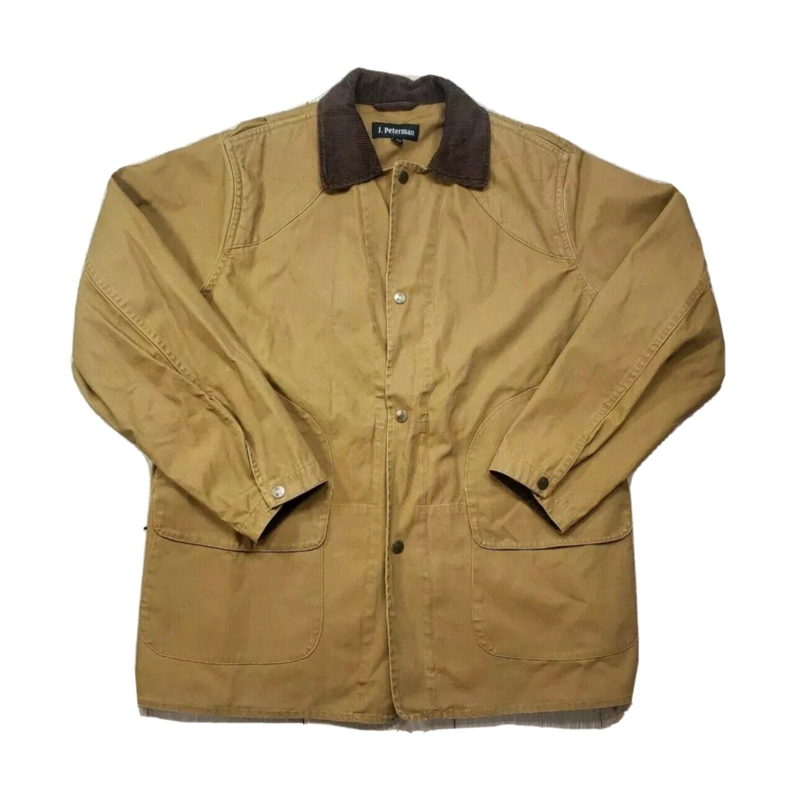 Vintage J. Peterman Horseman's Duster Chore Coat Canvas Western L Men's  Corduroy Collar