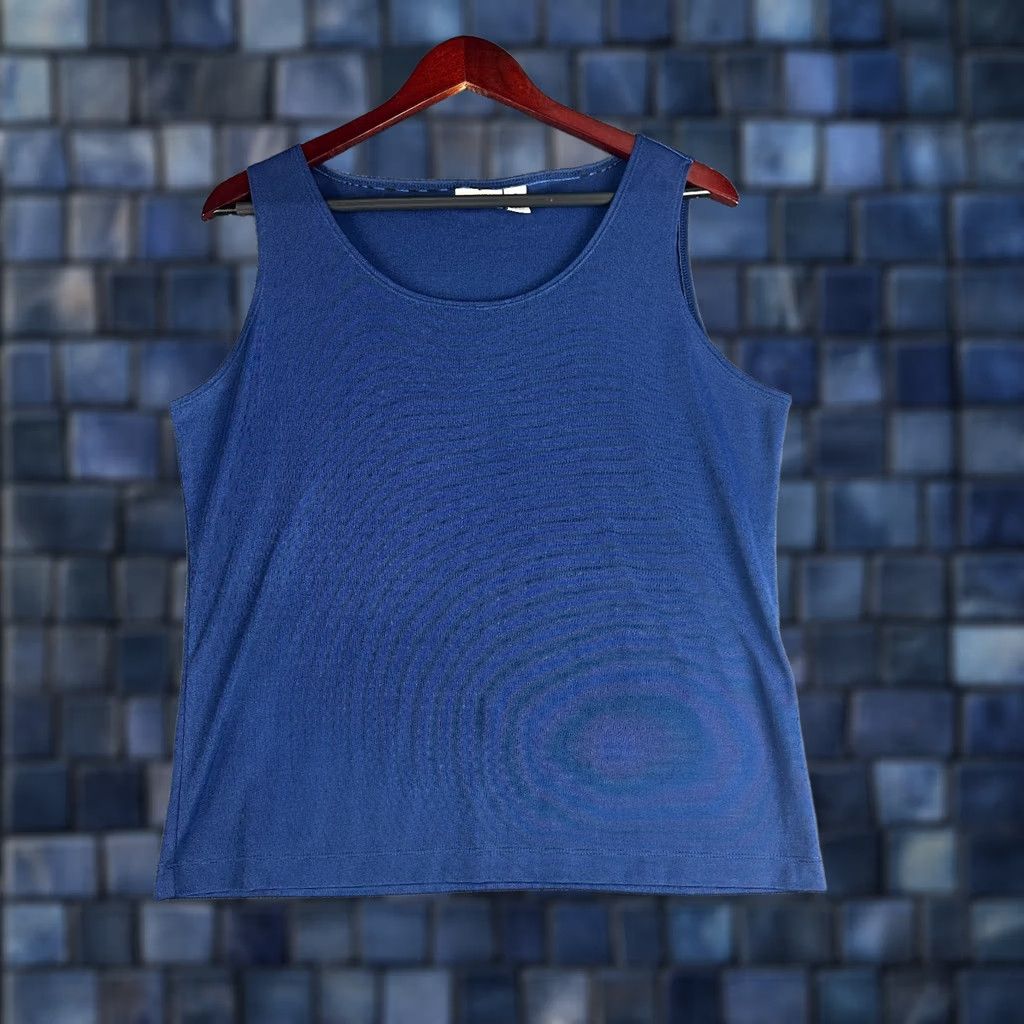 Vintage Chicos Tank Top Womens Large Blue Stretch Pullover Size M / US 6-8 / IT 42-44 - 1 Thumbnail