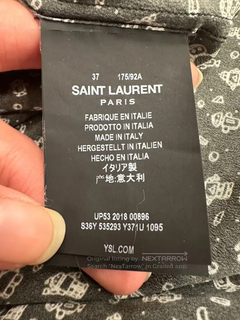 Saint Laurent Paris Saint Laurent Paris size 37 Silk Playful Print Shirt Size US M / EU 48-50 / 2 - 4 Thumbnail