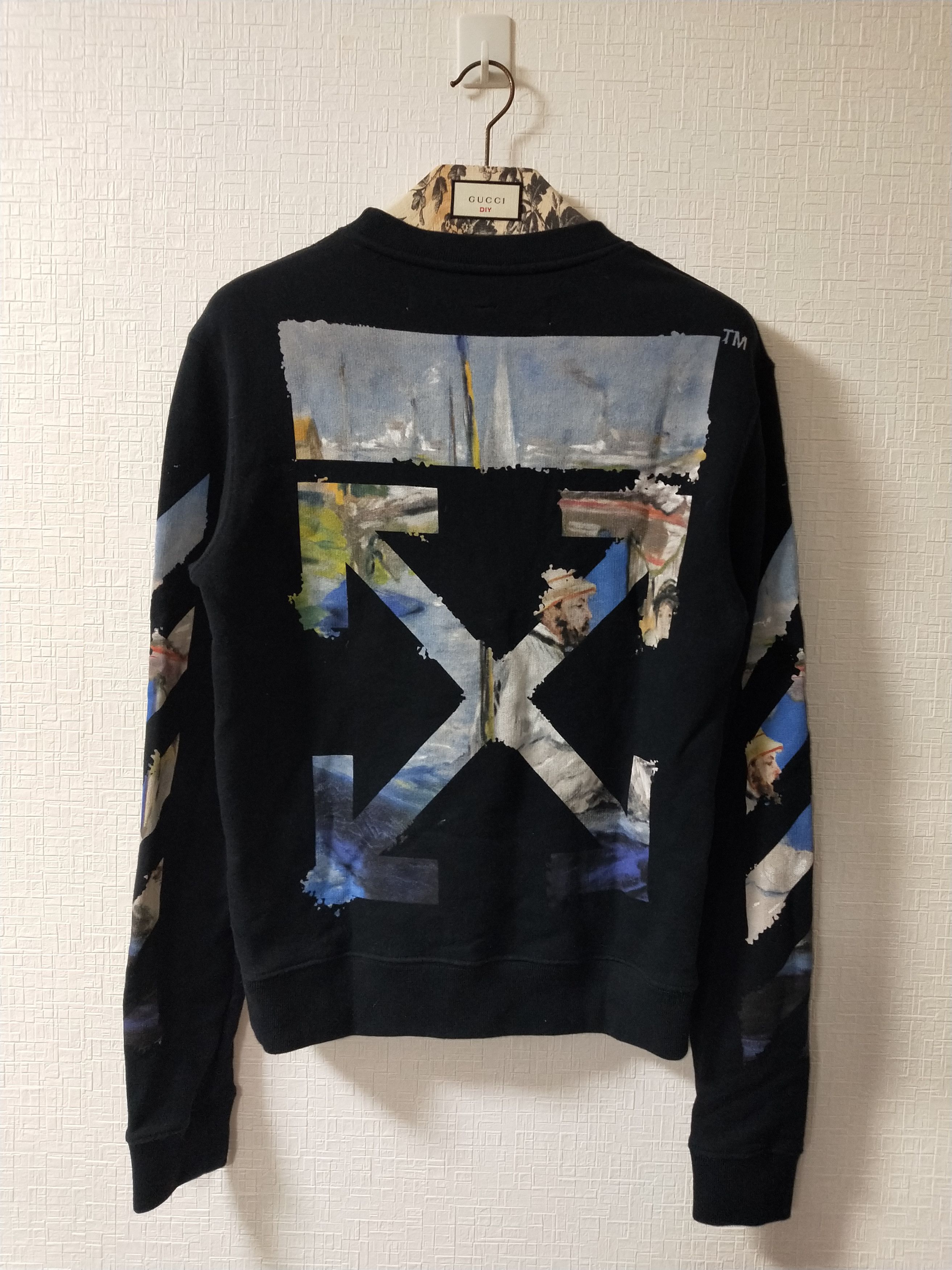image of Off White Multicolor Oil Painting Arrows Sweatshirt in Black, Men's (Size XS)
