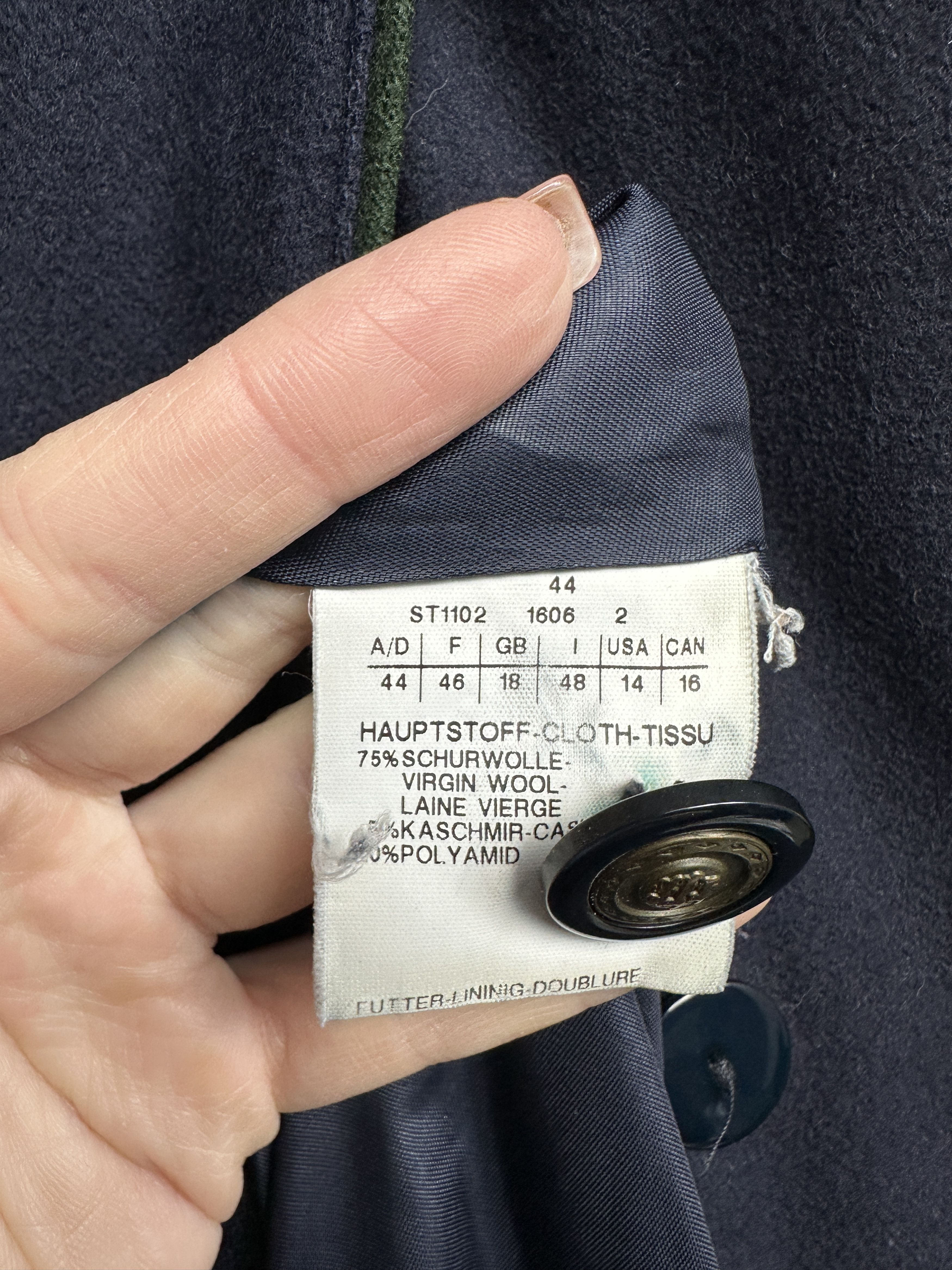 Vintage Steinbock Womens Virgin Wool Overcoat Coat Jacket Size XL / US 12-14 / IT 48-50 - 5 Thumbnail