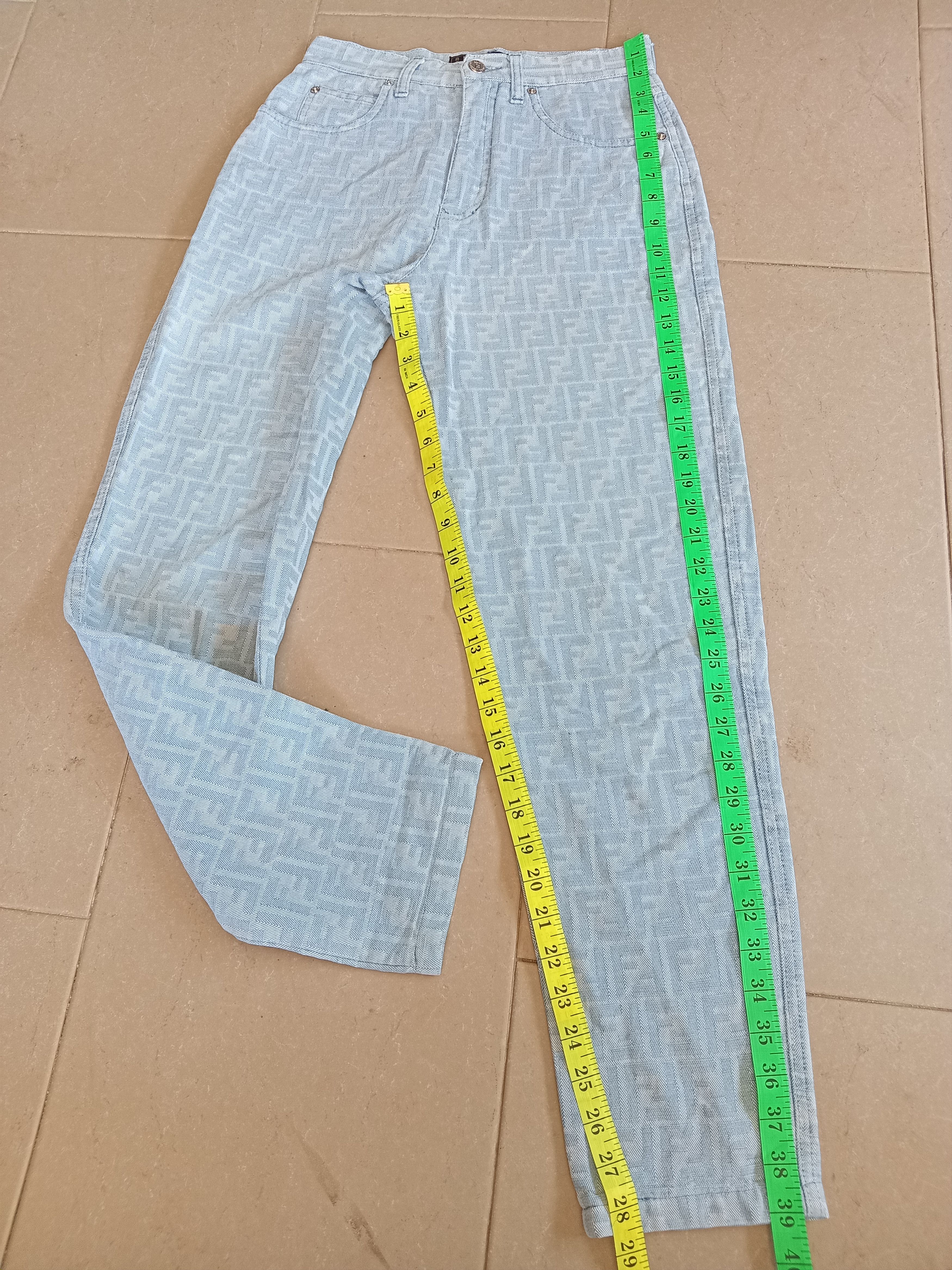 Fendi × Vintage Vtg Fendi Zucca Monogram Denim High Waist Jeans Size 26" / US 2 / IT 38 - 4 Thumbnail