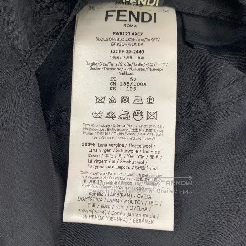 Fendi Fendi Black Wool Logo Jacquard Fleece Lined Zipper Long Sl Size US L / EU 52-54 / 3 - 7 Thumbnail