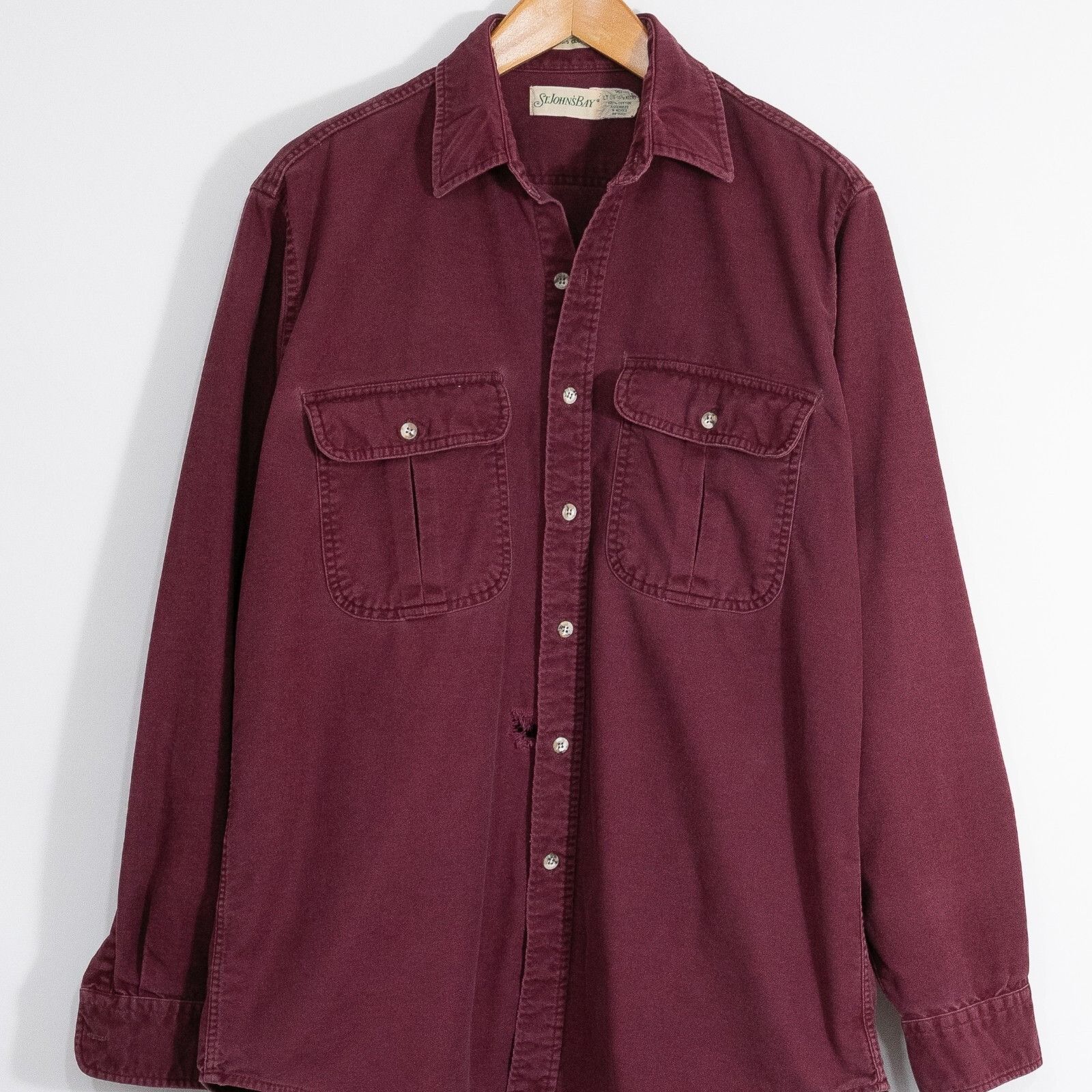 Vintage Vintage St Johns Bay Chamois Button Up Mens Large Tall Size US XL / EU 56 / 4 - 2 Thumbnail