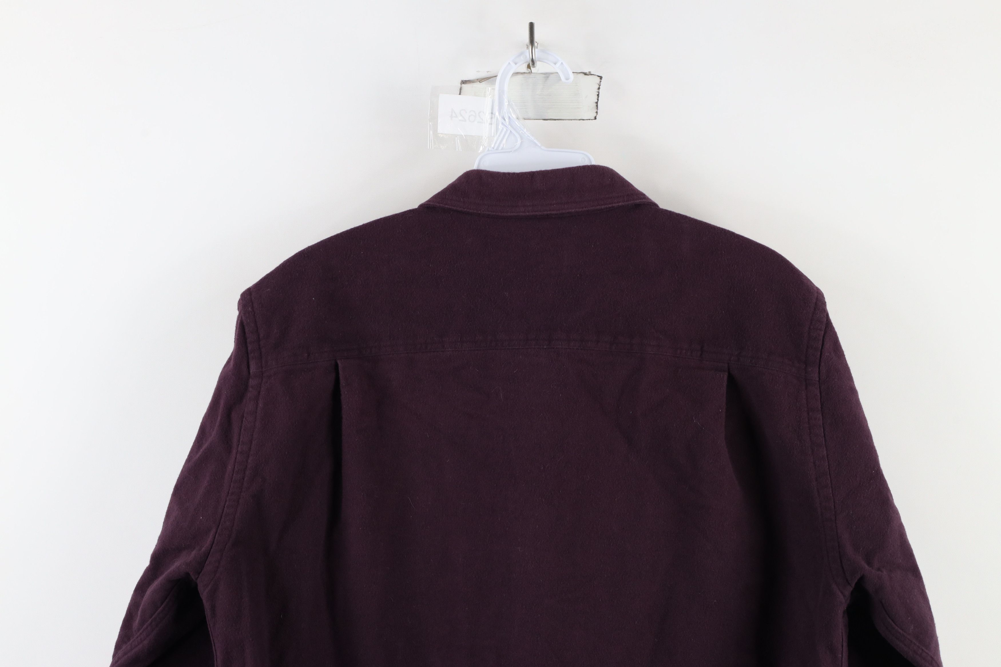 Lands' End × Vintage Vintage 90s Lands End Chamois Cloth Button Shirt Purple Size M / US 6-8 / IT 42-44 - 11 Thumbnail