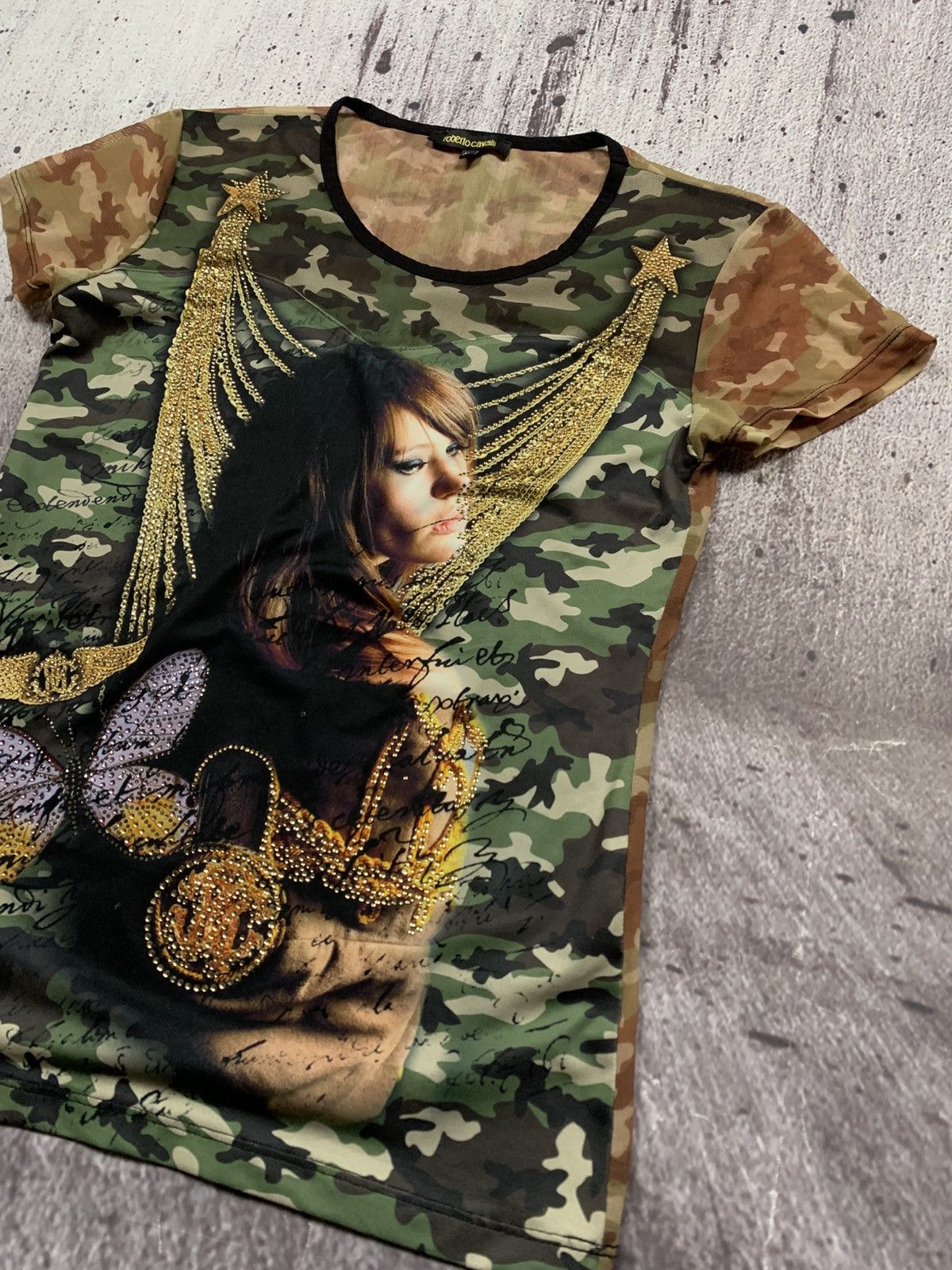 Roberto Cavalli Roberto Cavalli Tee Vintage Military T-shirt Y2k Tops Size S / US 4 / IT 40 - 2 Thumbnail
