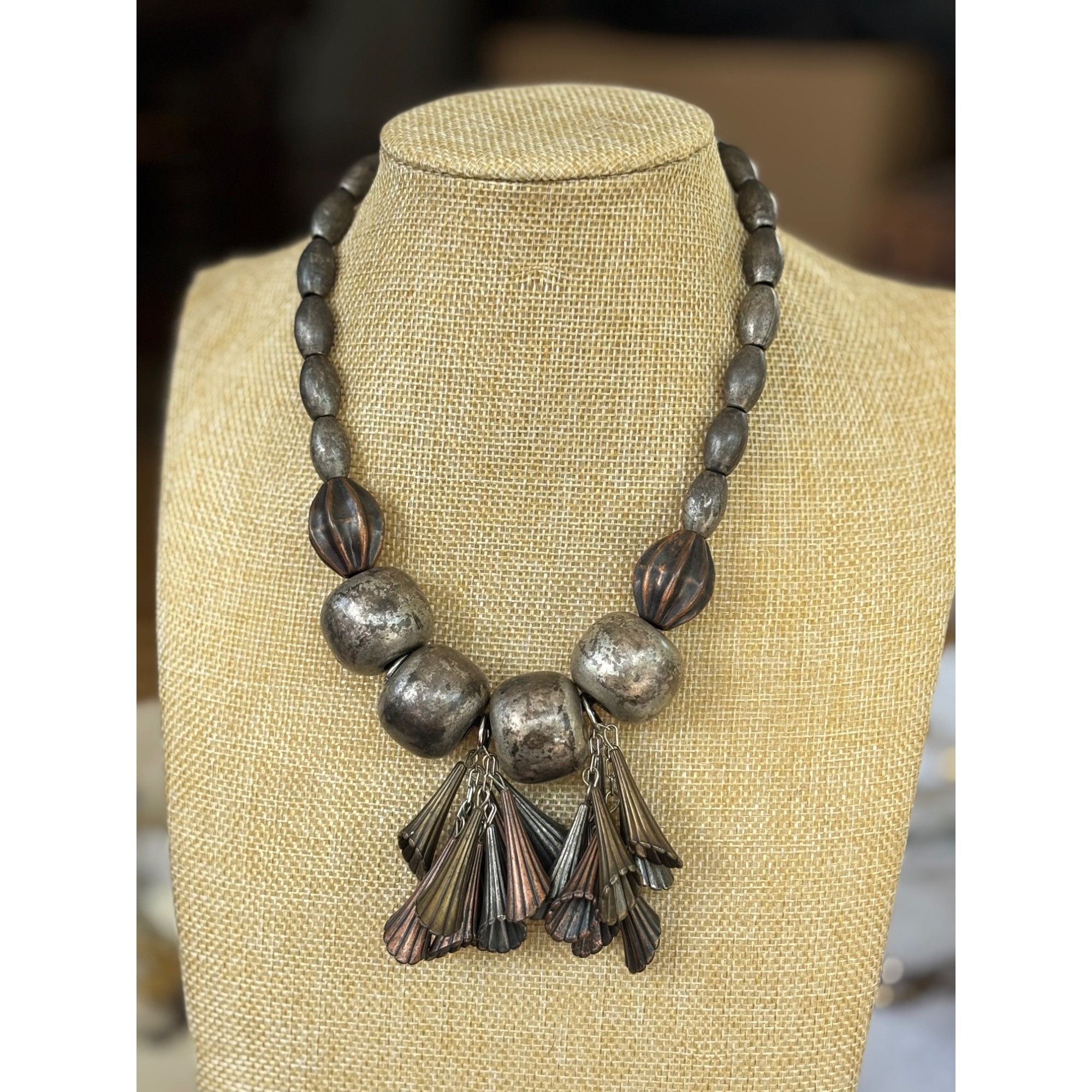 Other Chunky Metallic Statement Necklace & Gold-Tone Dangle Earrin Size ONE SIZE - 4 Thumbnail