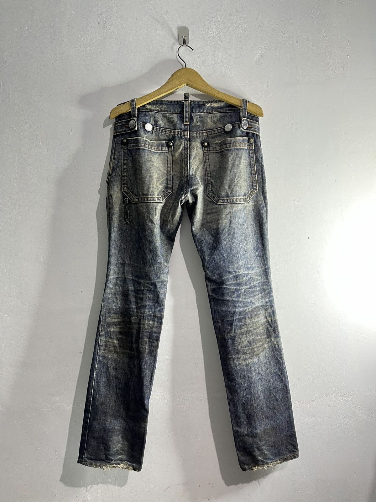 Dsquared2 Rare FW05 distressed mudwash hope jesus studed jeans Size US 32 / EU 48 - 2 Thumbnail